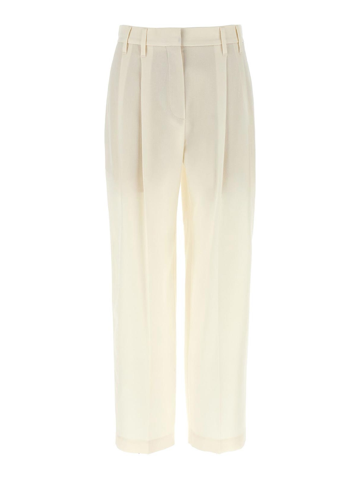 Brunello Cucinelli Pleat Pants In White