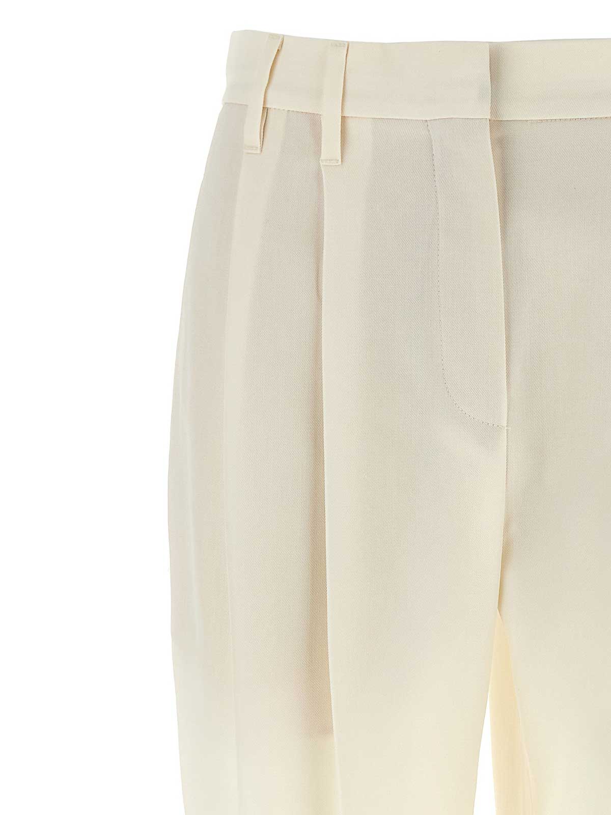 Brunello Cucinelli Pleat Pants In White