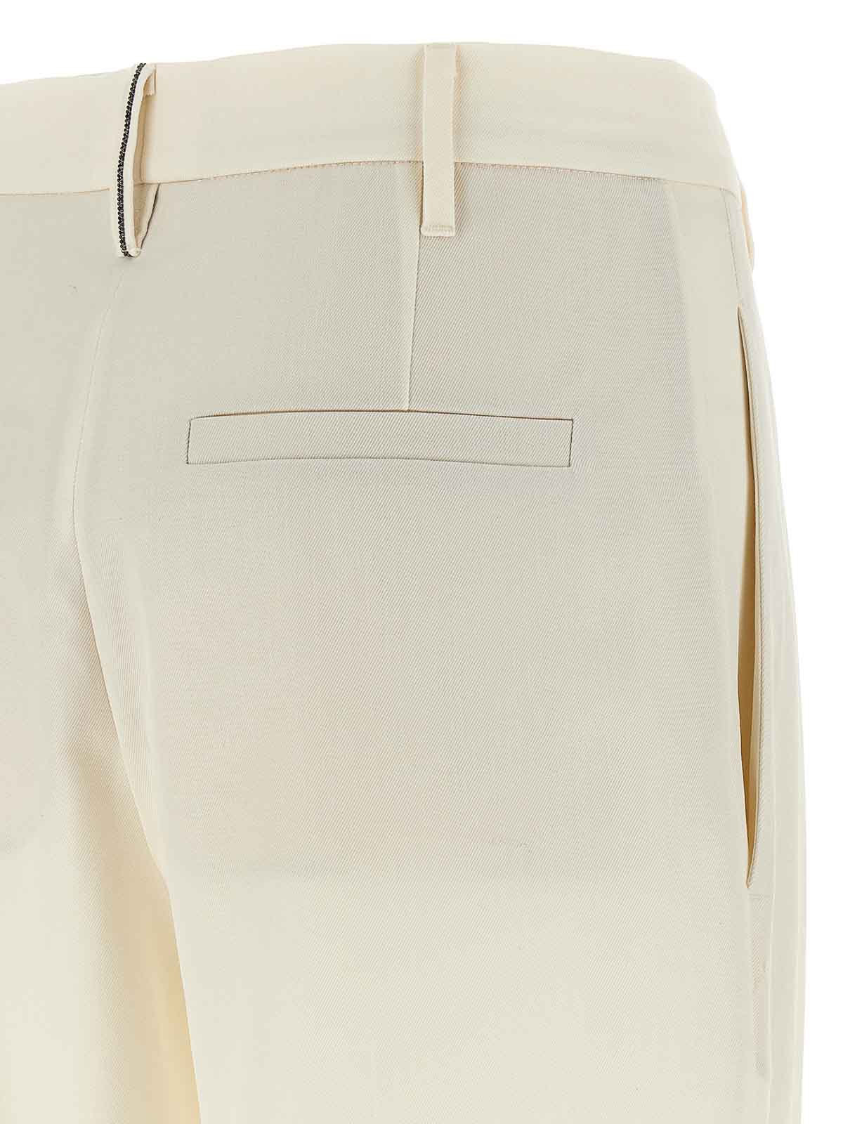 Brunello Cucinelli Pleat Pants In White