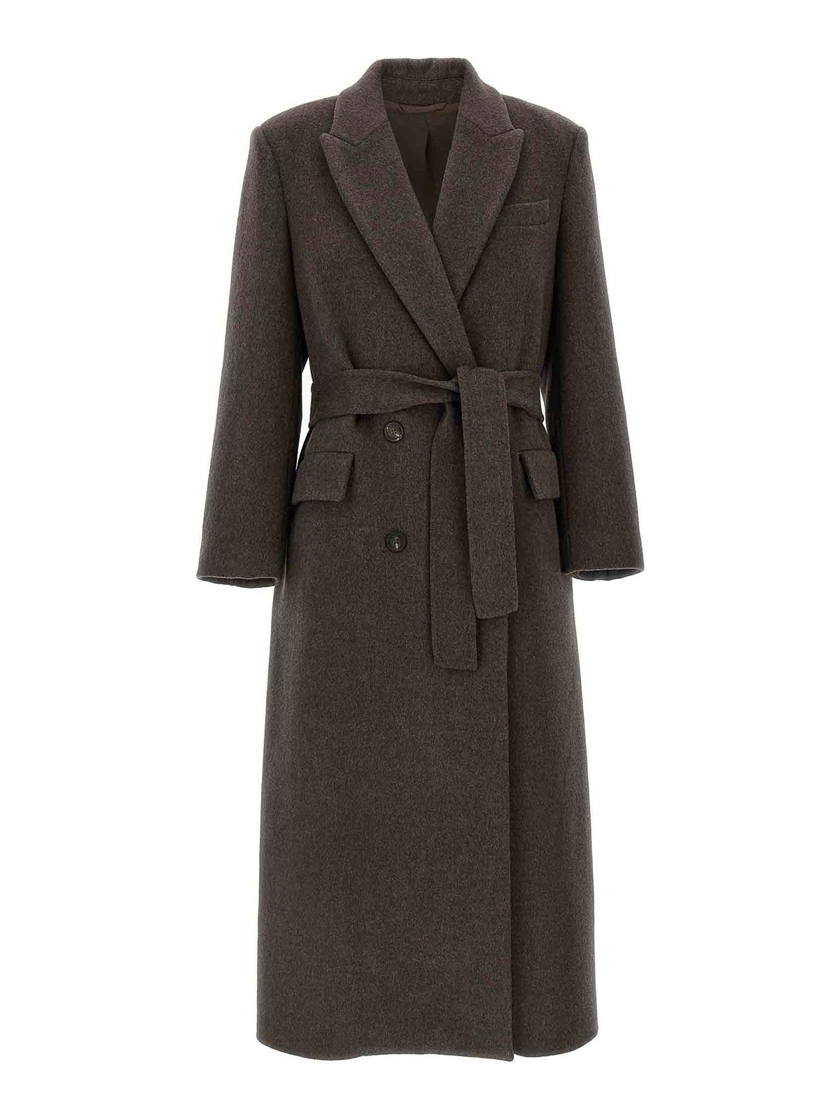 Brunello Cucinelli Double Coat In Brown