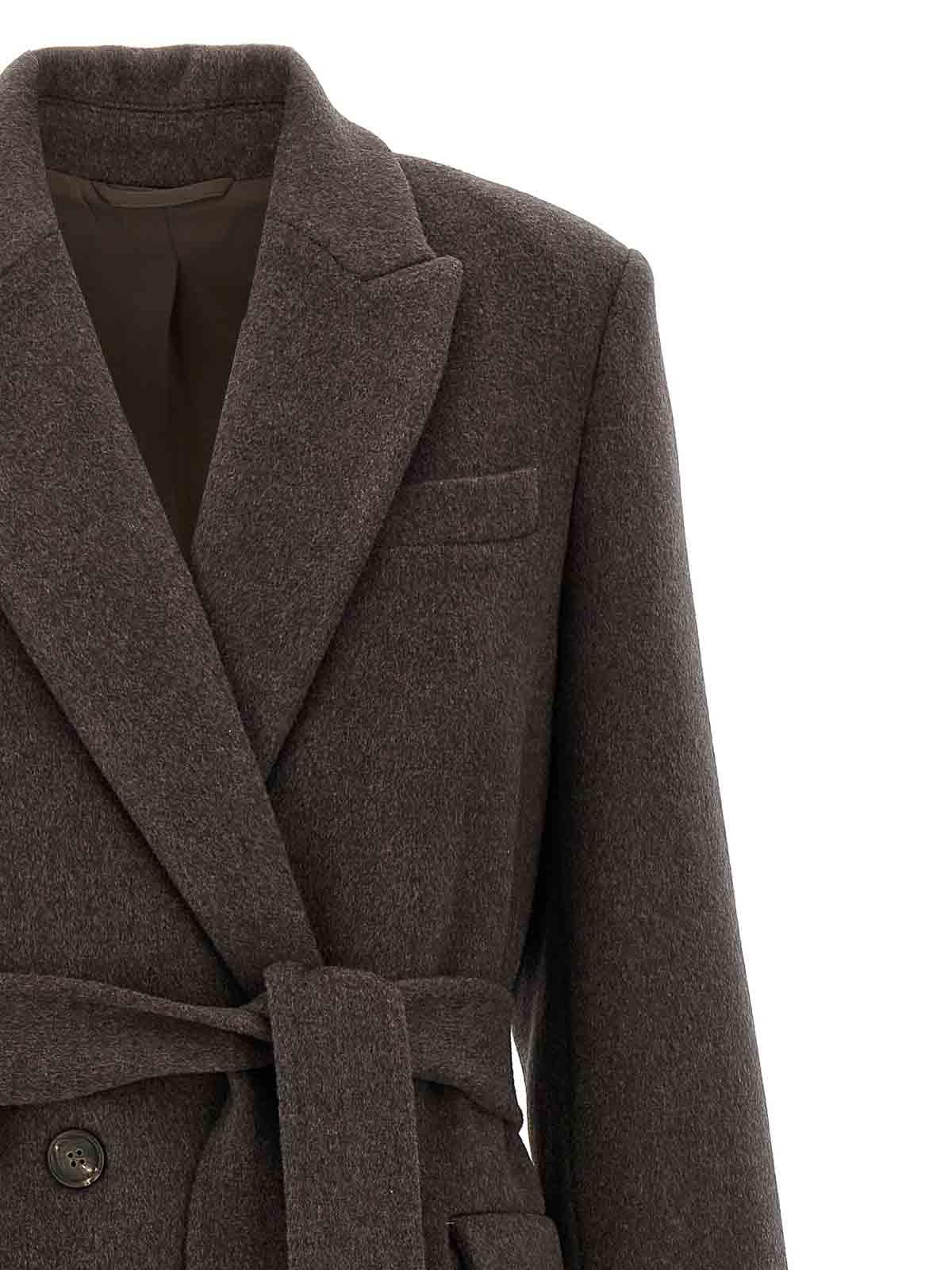 Brunello Cucinelli Double Coat In Brown