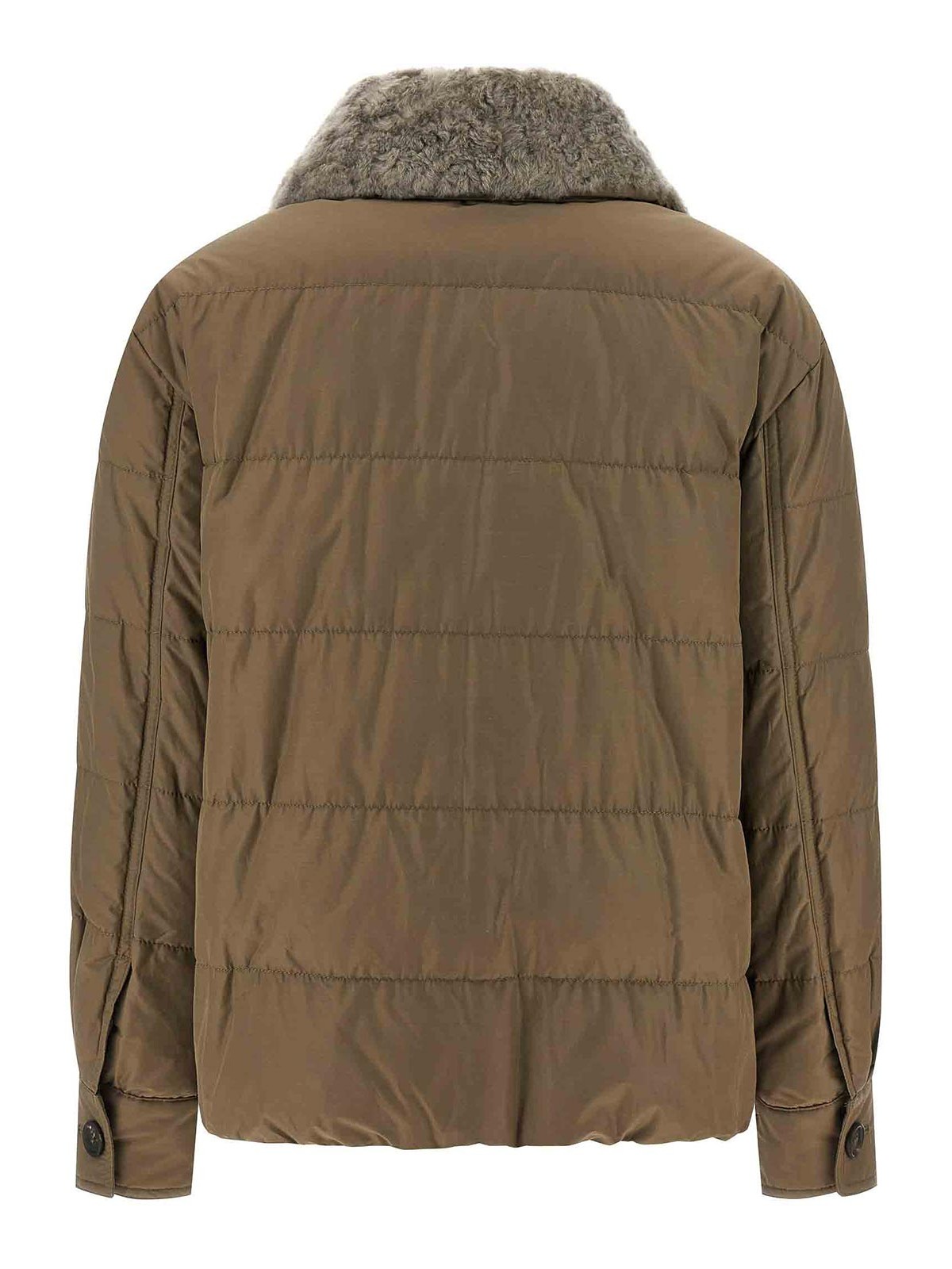 Brunello Cucinelli Monile Sherling Down Jacket In Sand