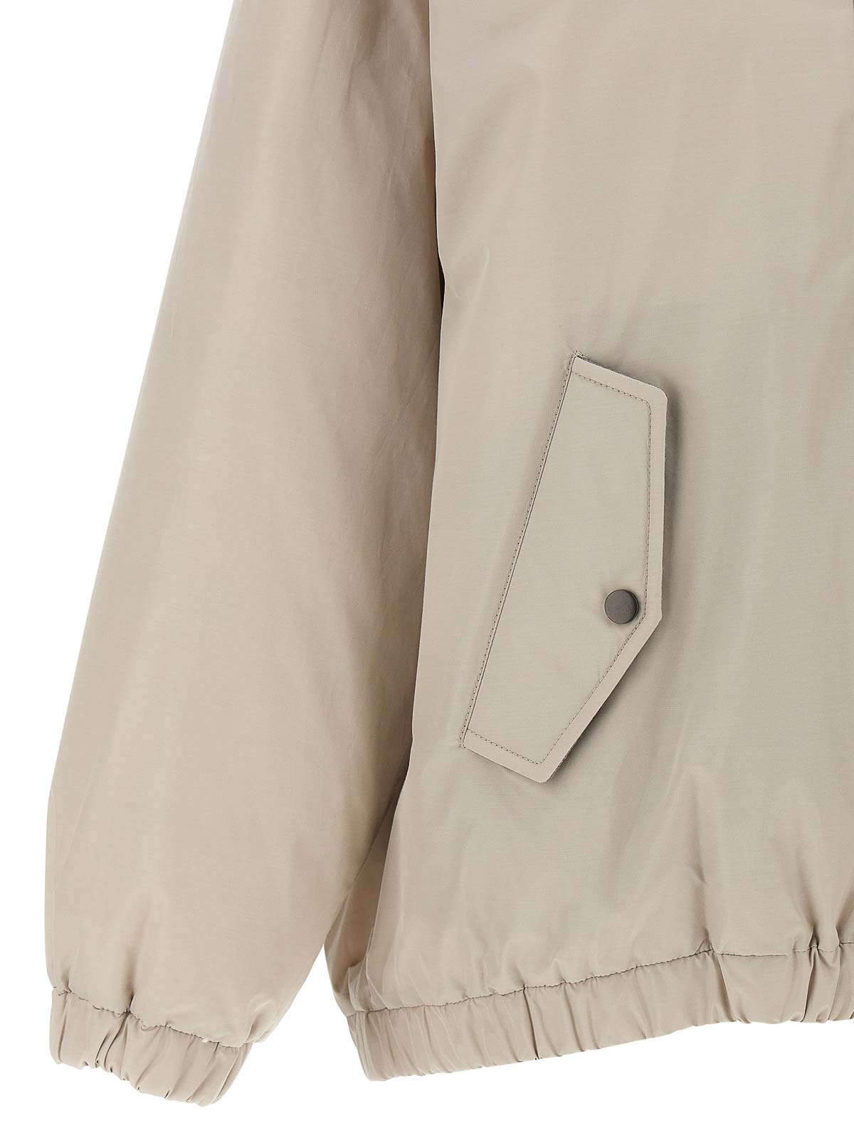 Brunello Cucinelli Hooded Down Jacket In Gray