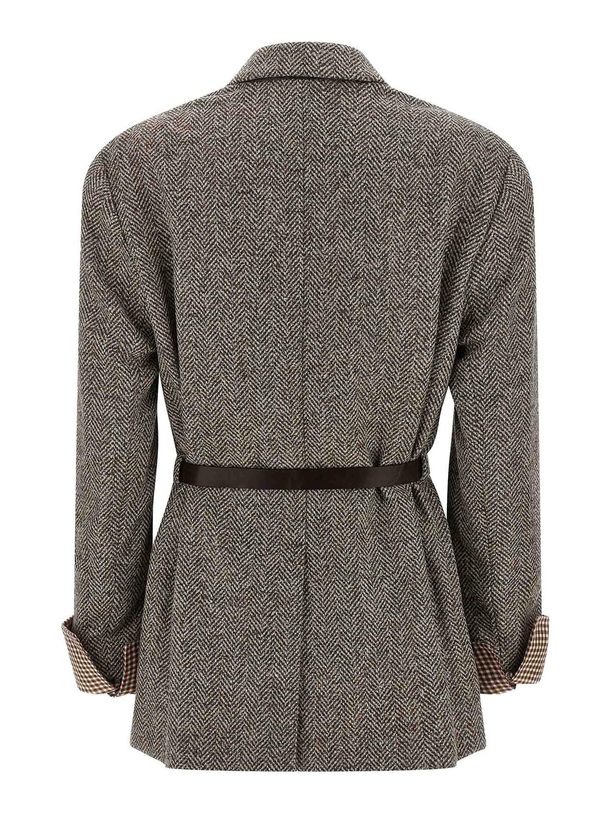 Brunello Cucinelli Belt Blazer In Brown