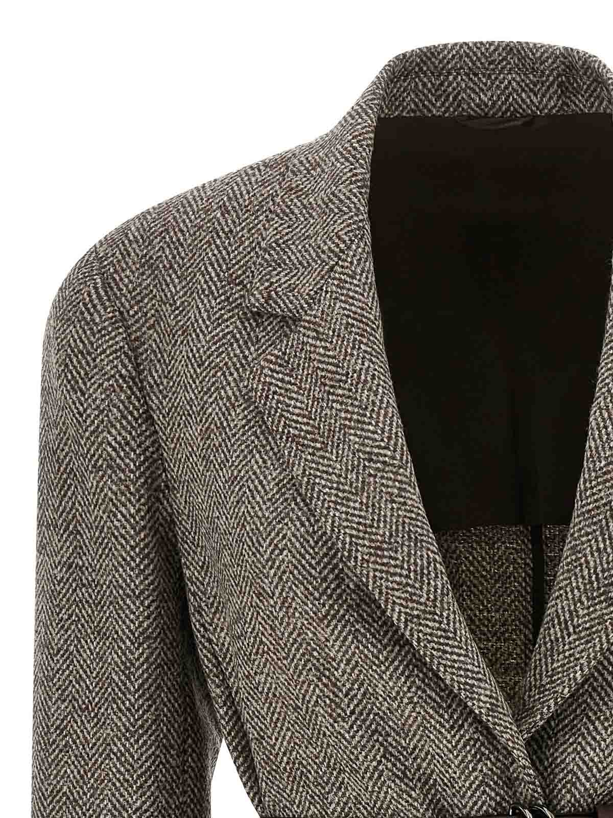 Brunello Cucinelli Belt Blazer In Brown