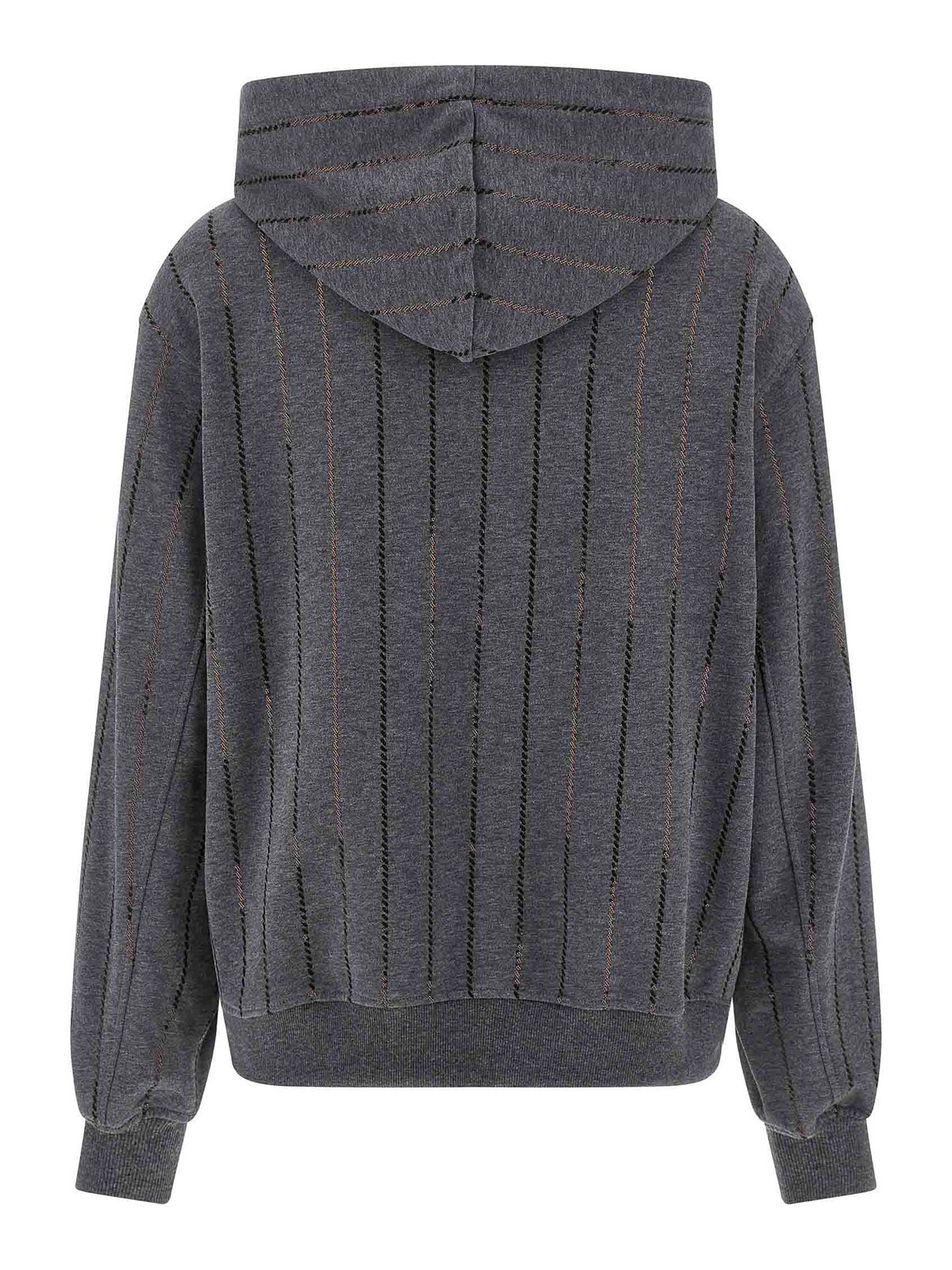Brunello Cucinelli Micro Sequin Hoodie In Gray