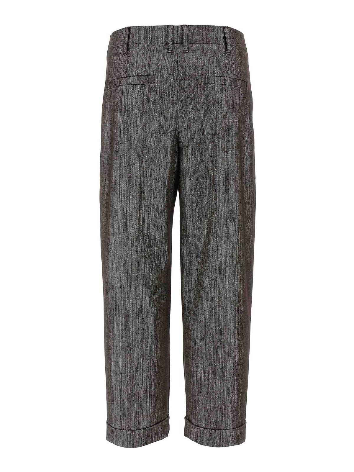 Brunello Cucinelli Lurex Pants In Brown