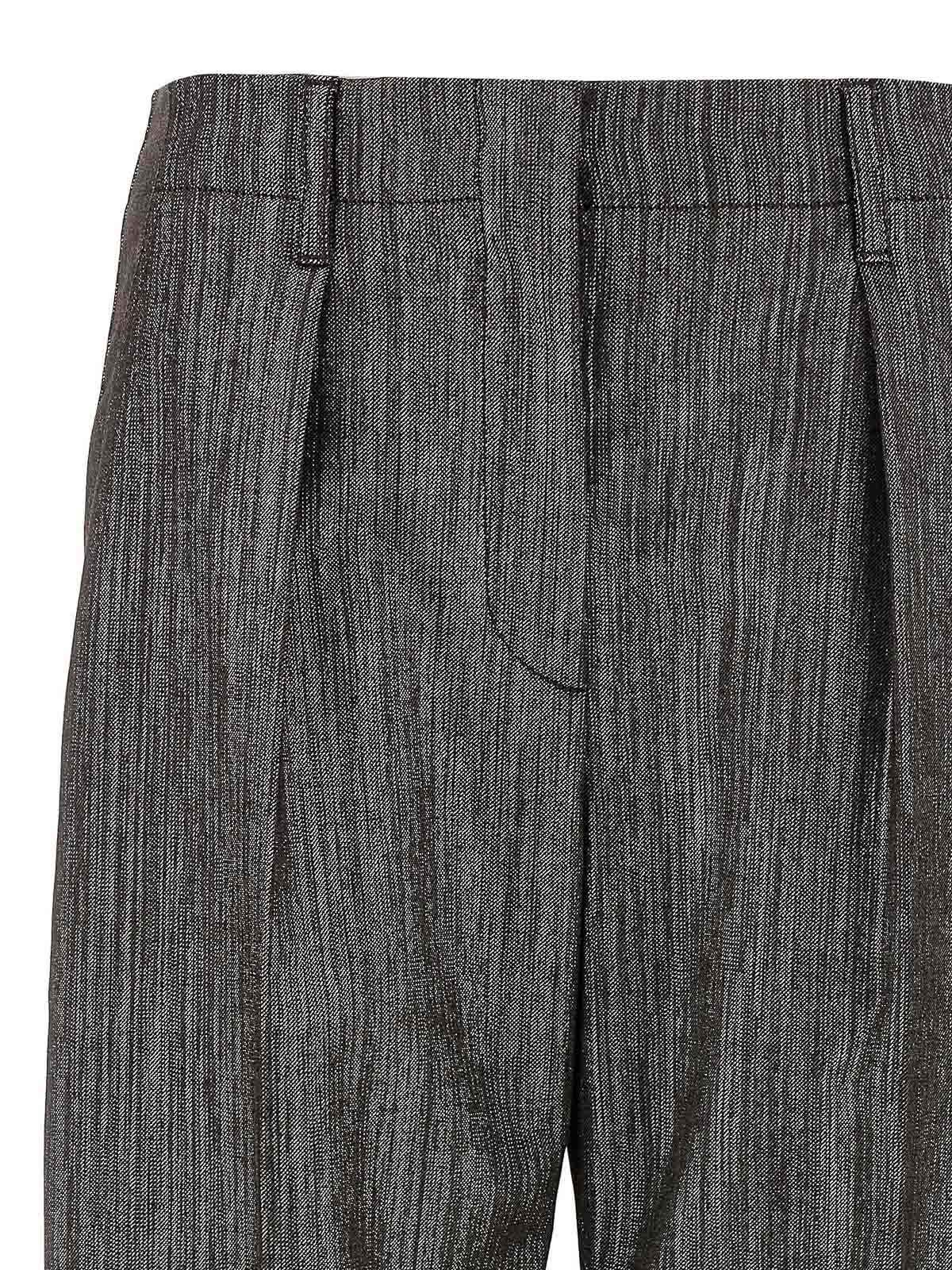 Brunello Cucinelli Lurex Pants In Brown