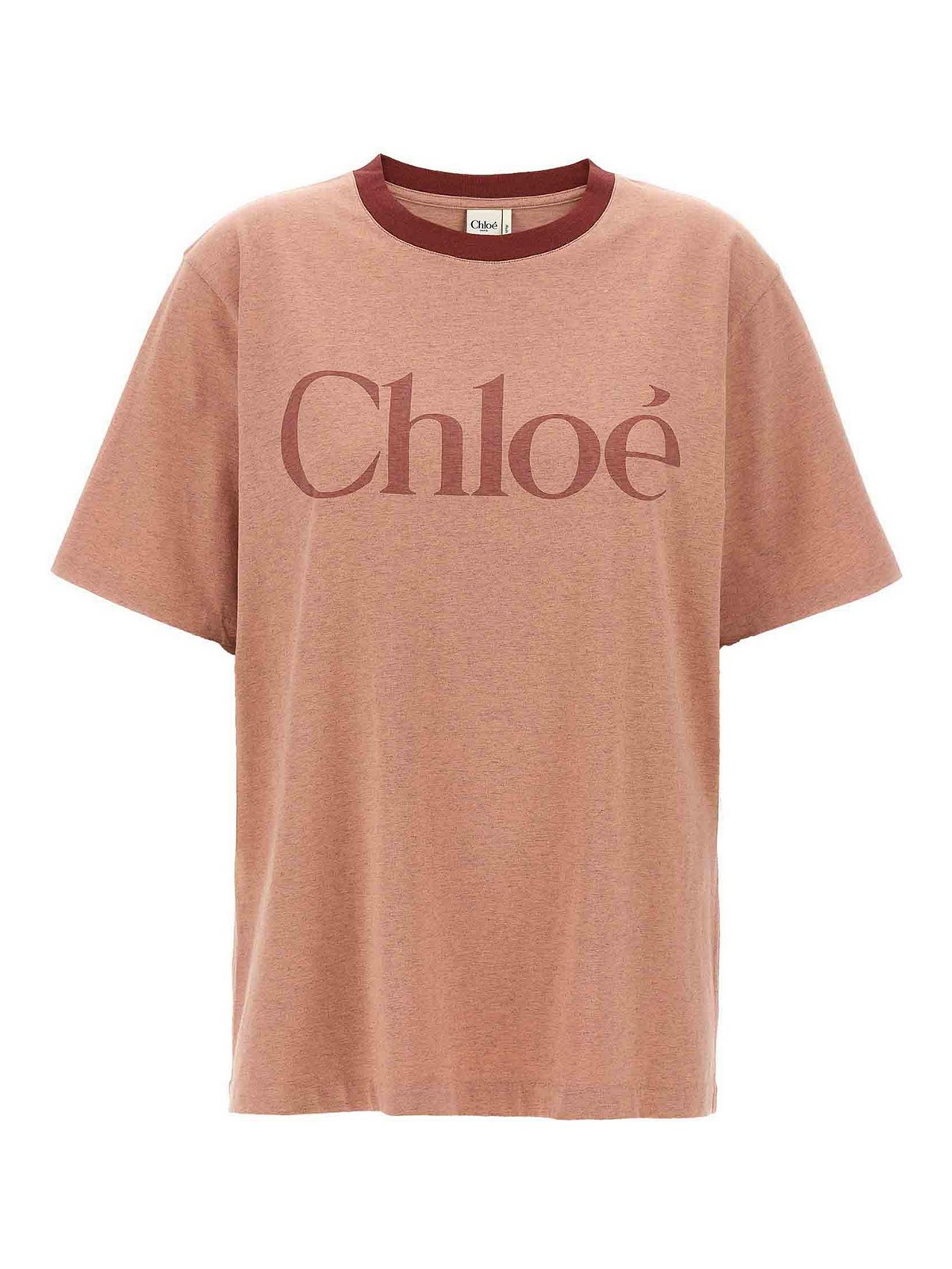 Chloé Logo Print T-shirt In Nude