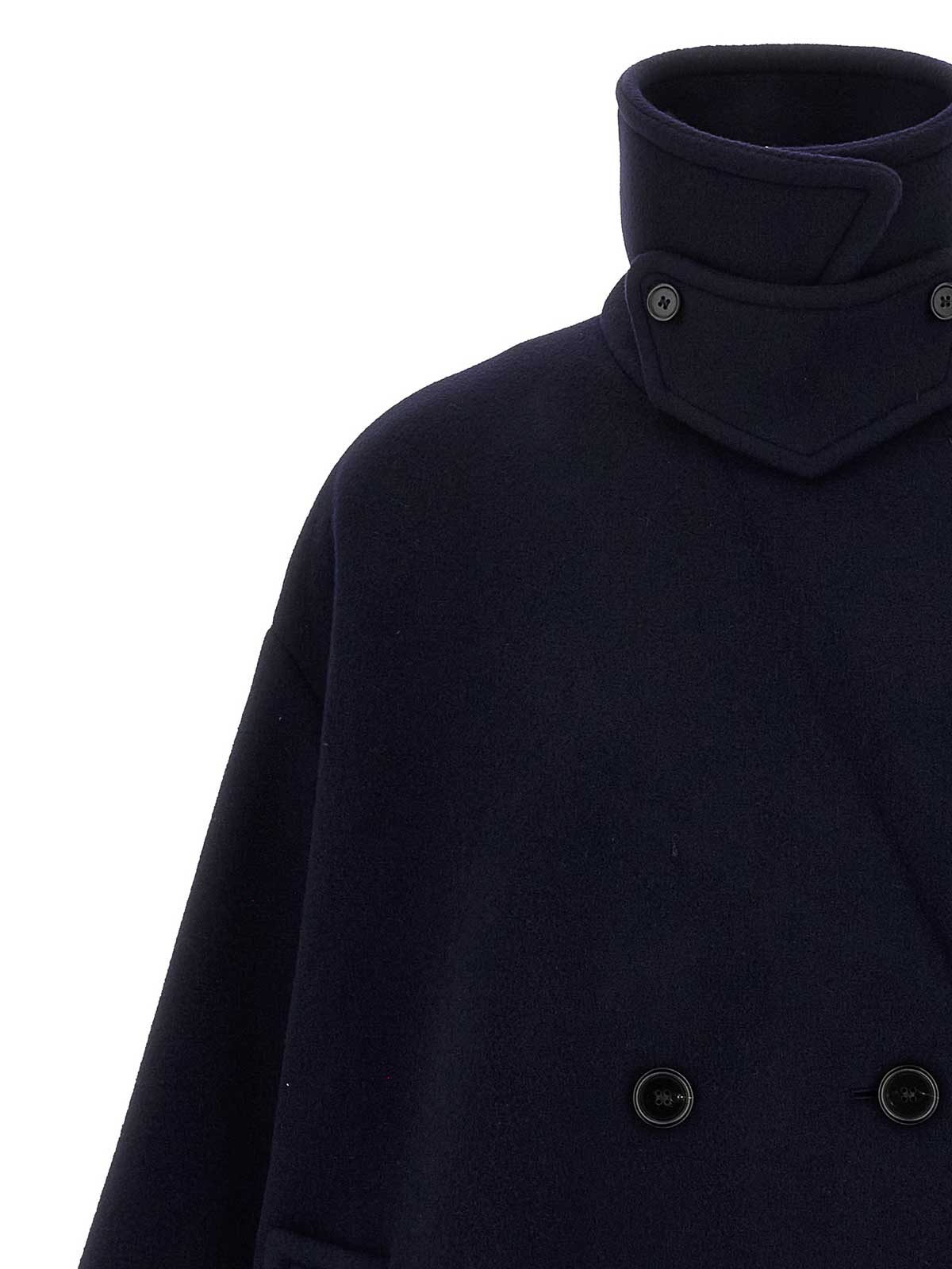 Chloé Double Breasted Wool Coat In Blue