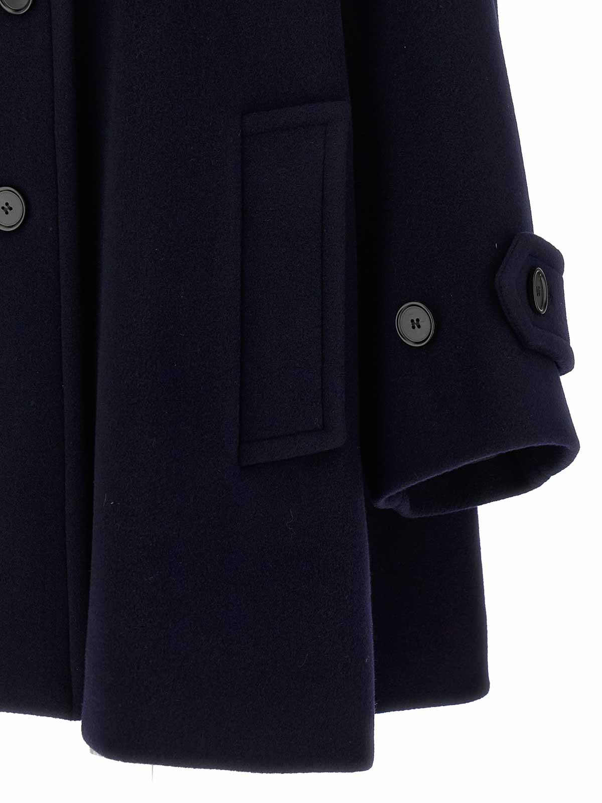 Chloé Double Breasted Wool Coat In Blue