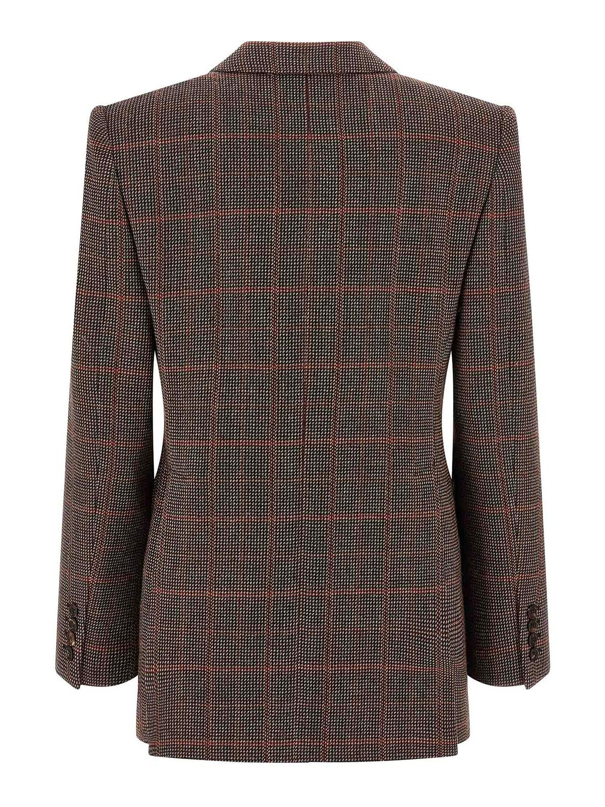 Chloé Check Wool Blazer In Brown