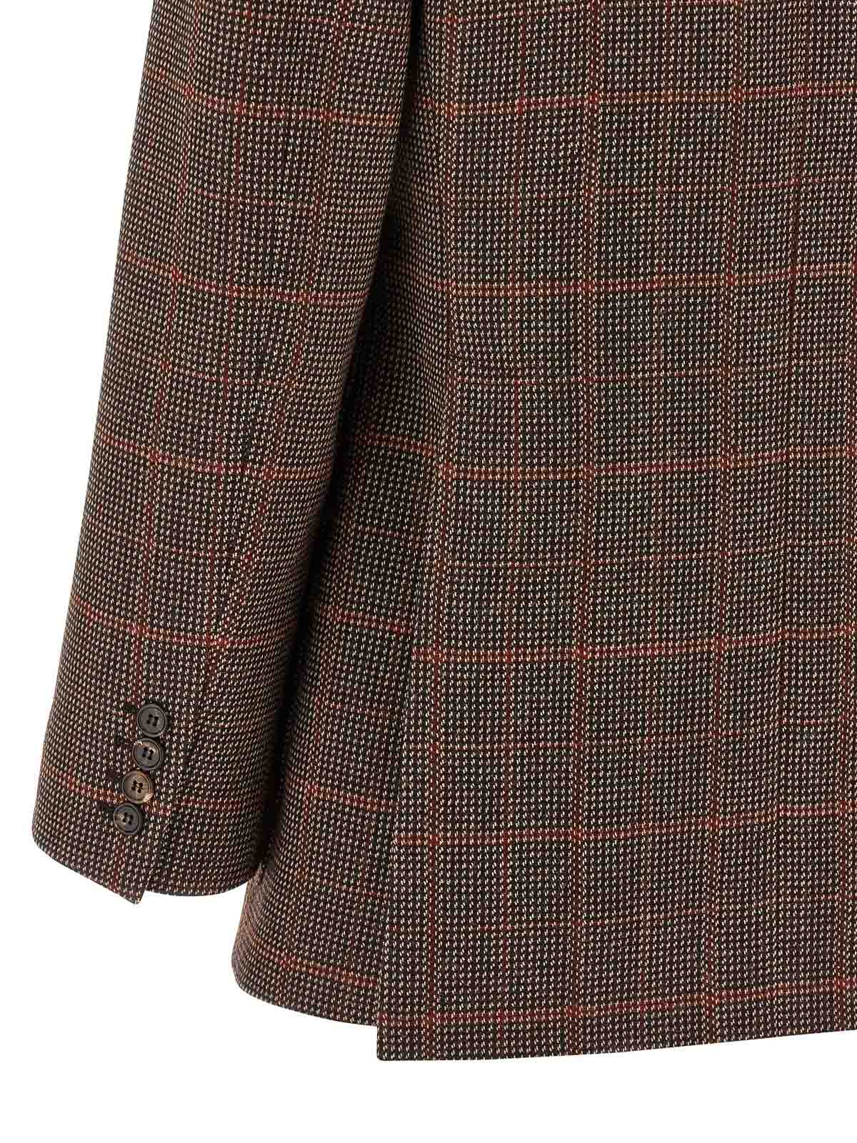 Chloé Check Wool Blazer In Brown
