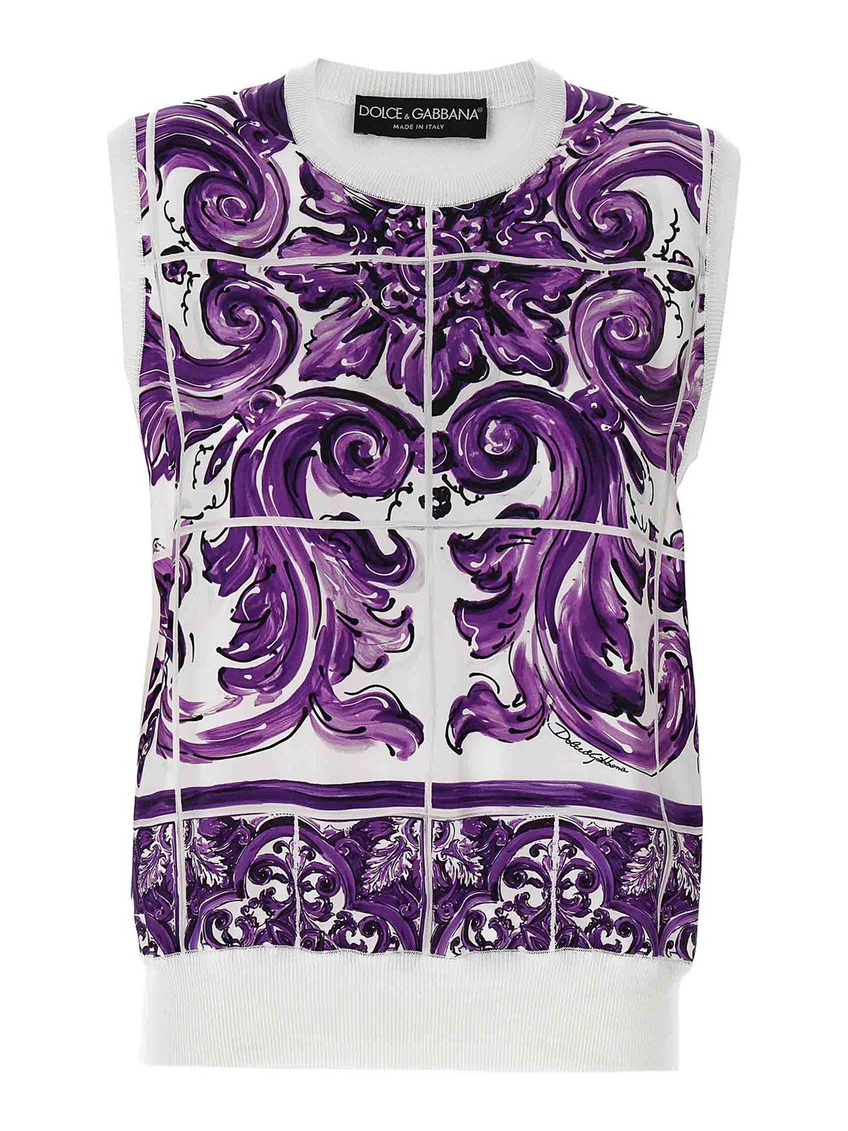 Dolce & Gabbana Printed Vest In Purple