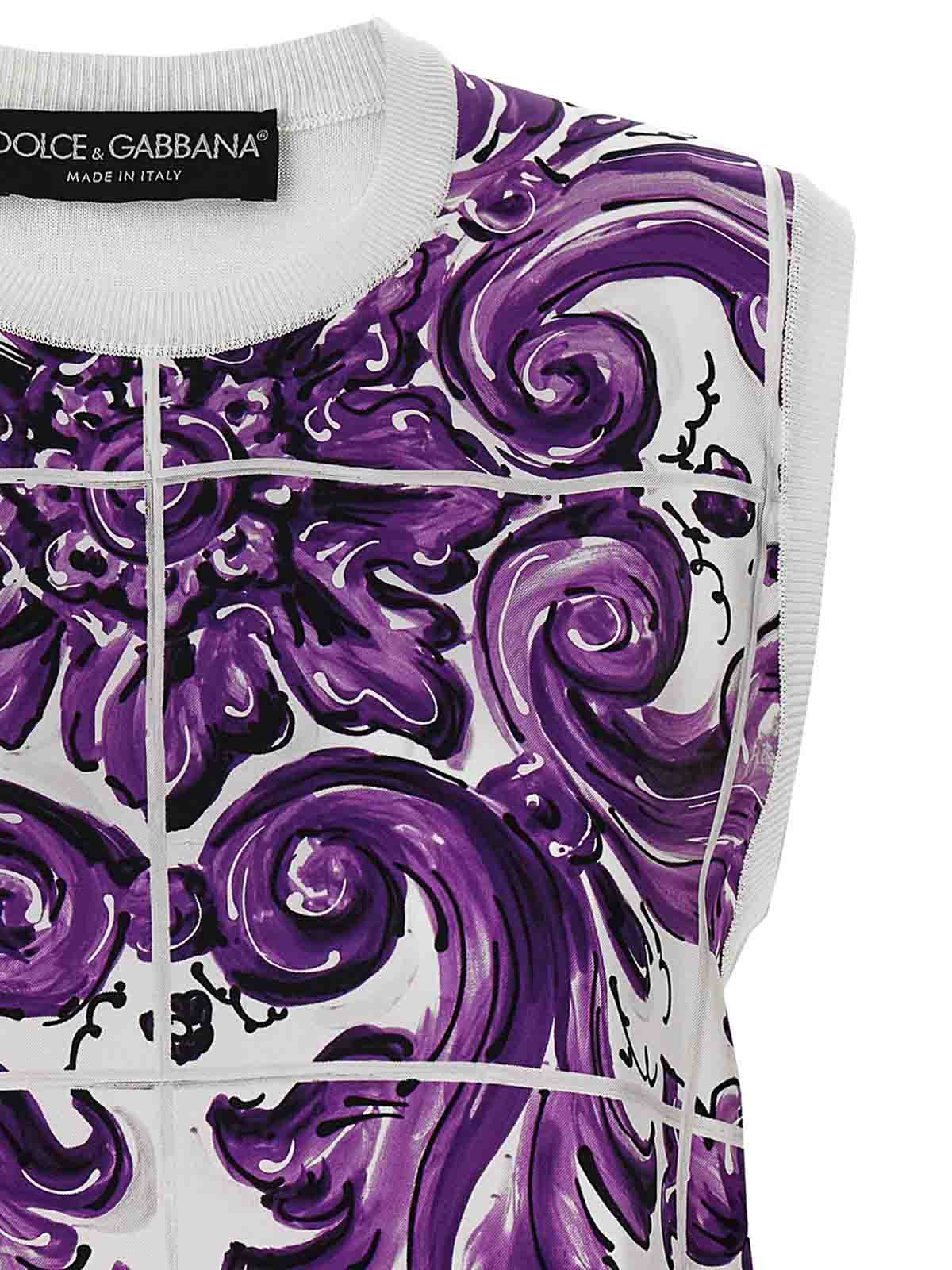 Dolce & Gabbana Printed Vest In Purple