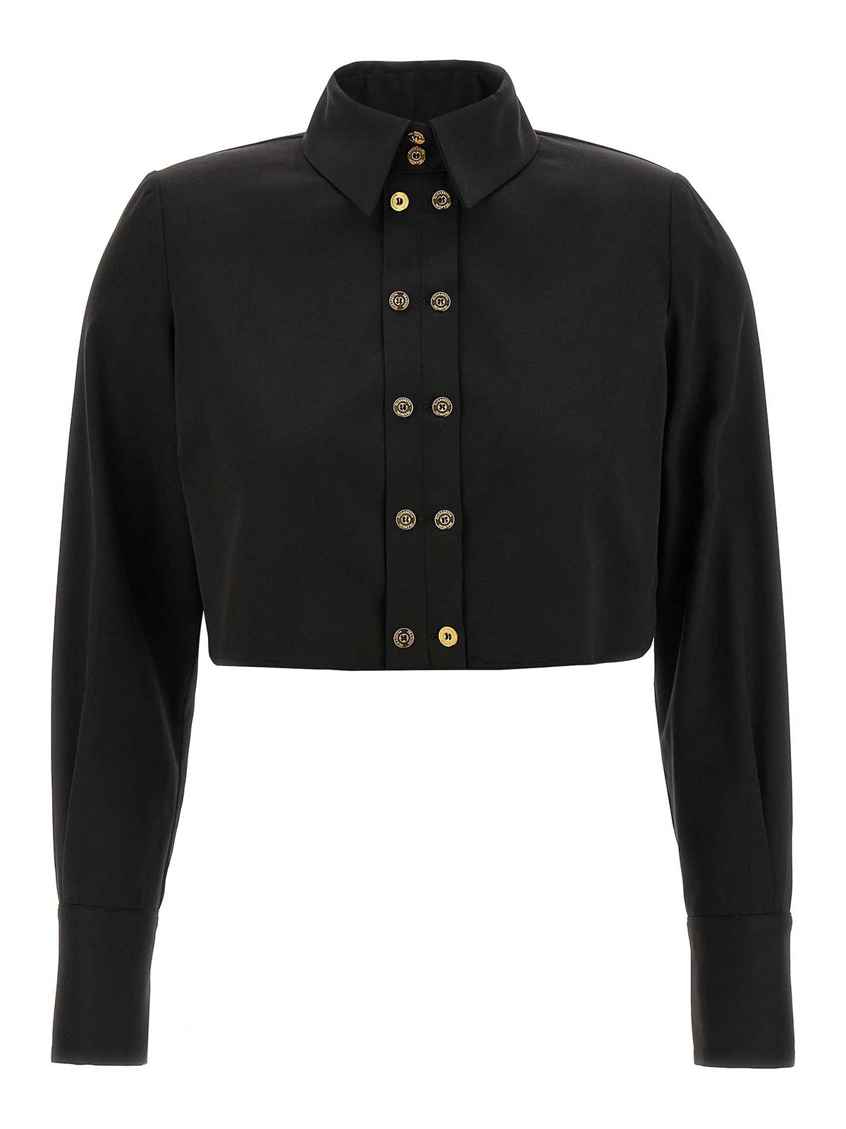 Elisabetta Franchi Cropped Shirt In Black