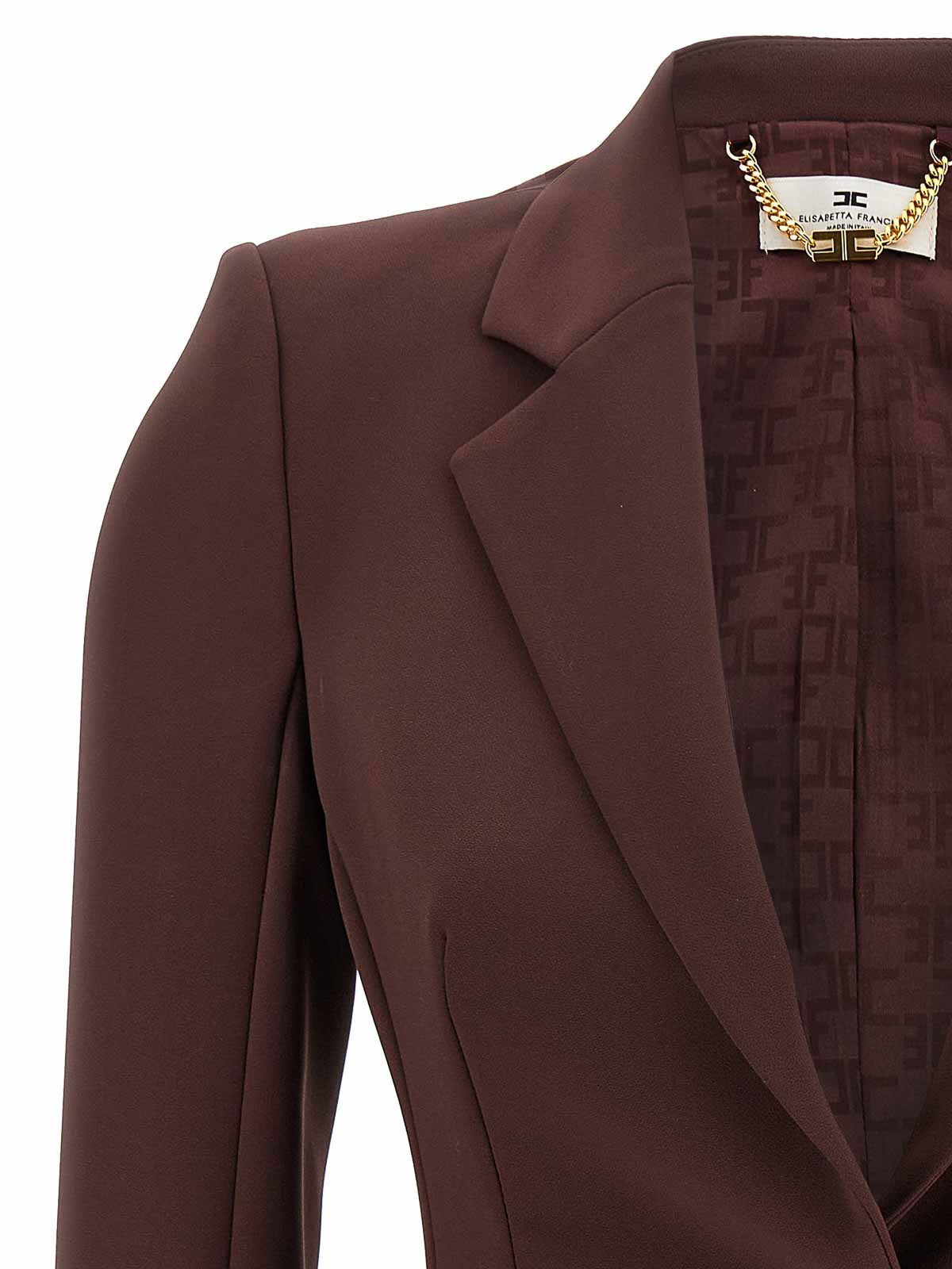 Elisabetta Franchi Jewel Strap Blazer In Purple