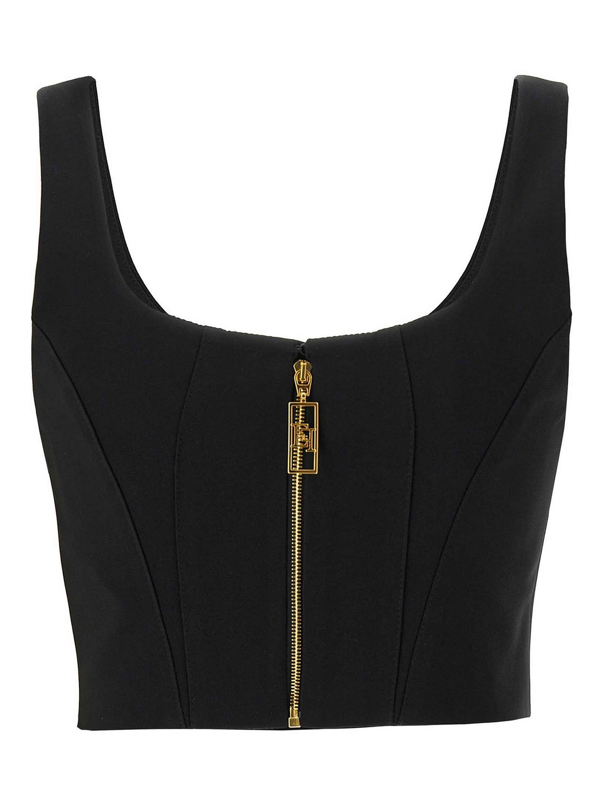 ブラジャー ELISABETTA FRANCHI FW25 Heart neckline top (TO03956E2 110) Elisabetta Franchi Heart Neckline Top - Black | TO03956E2110