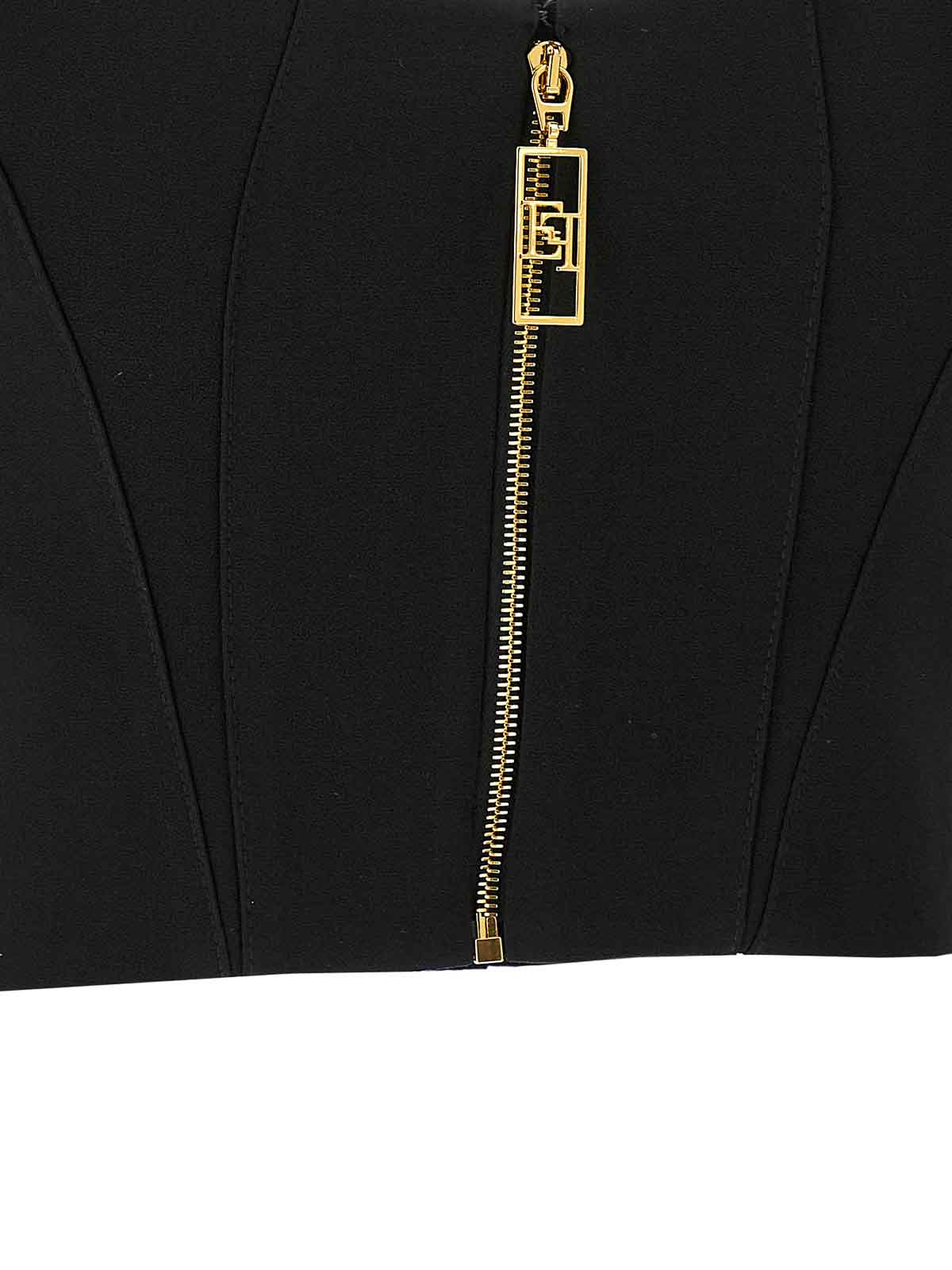 ブラジャー ELISABETTA FRANCHI FW25 Heart neckline top (TO03956E2 110) Elisabetta Franchi Heart Neckline Top - Black | TO03956E2110