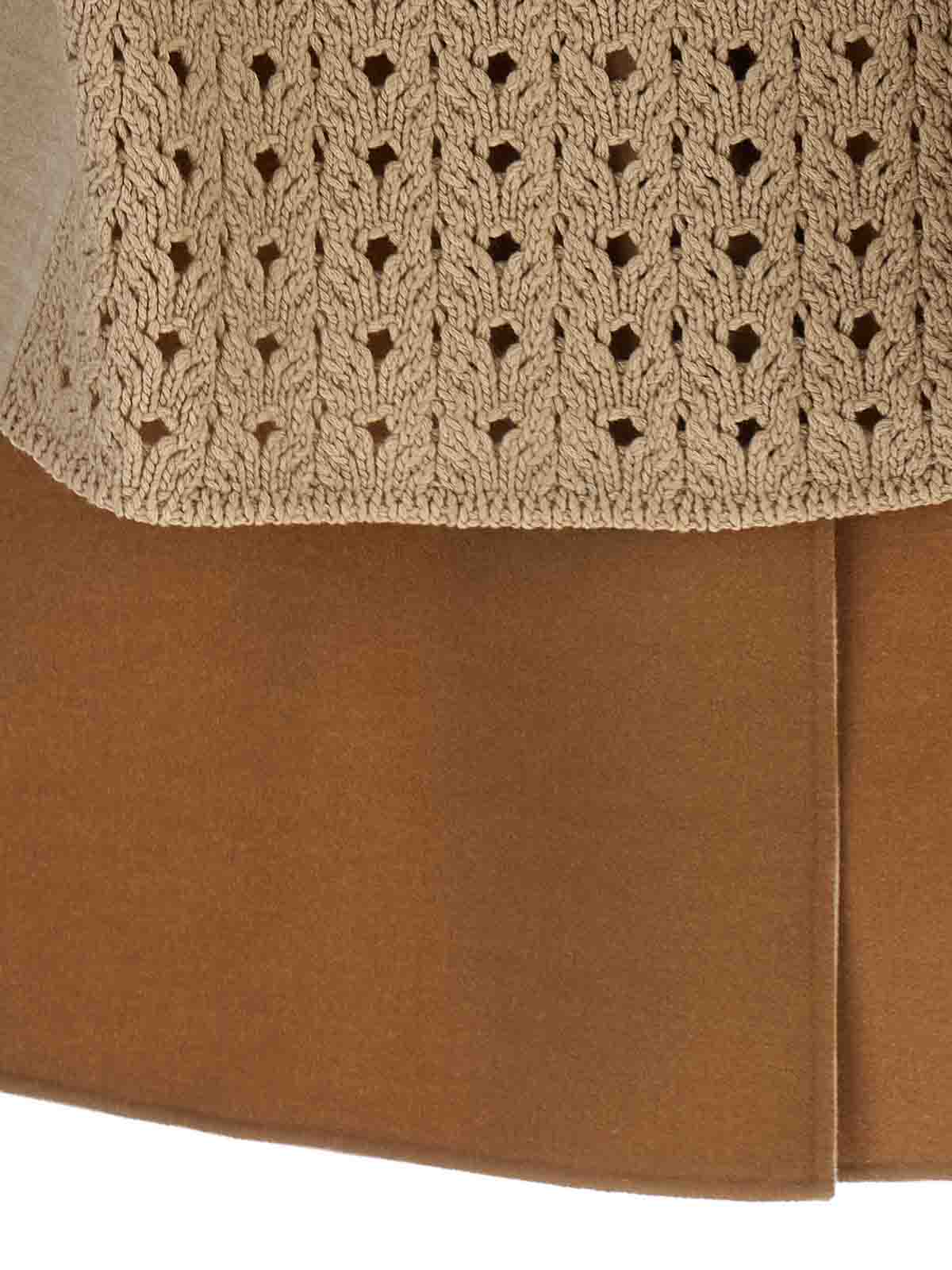 Fabiana Filippi Knit Wool Vest Crochet Back Detail In Neutral