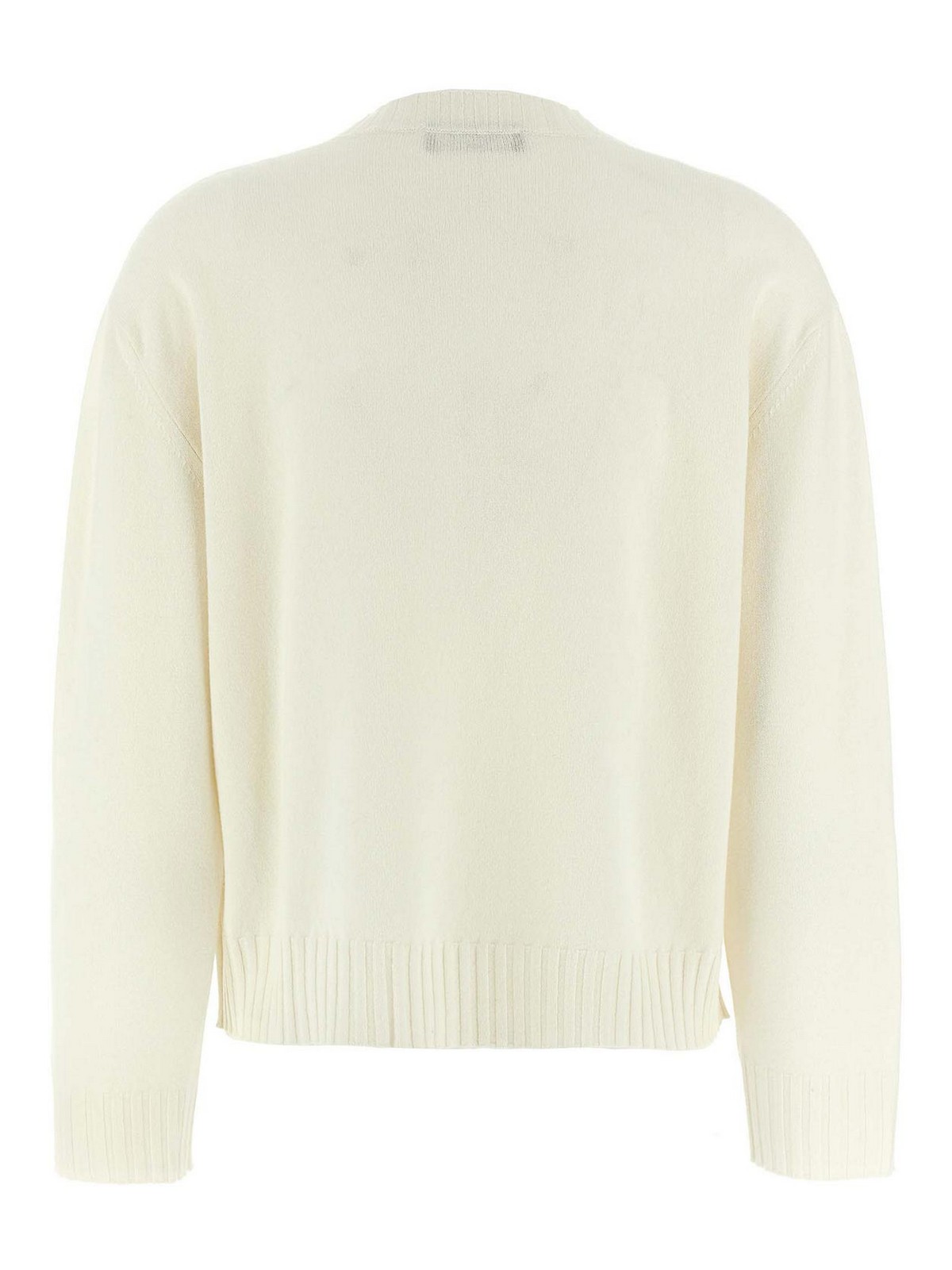 Fabiana Filippi Sweater V-neck Ribbed Cuffs Hem Neckline In Neutral