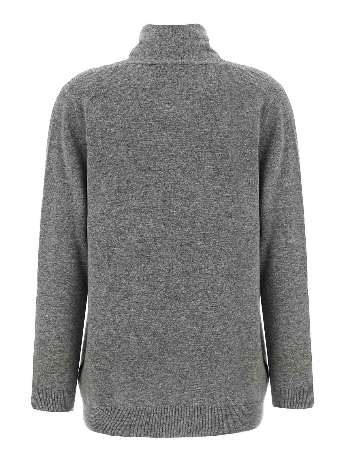 Fabiana Filippi Brooch Embellished Knit Cardigan In Gray