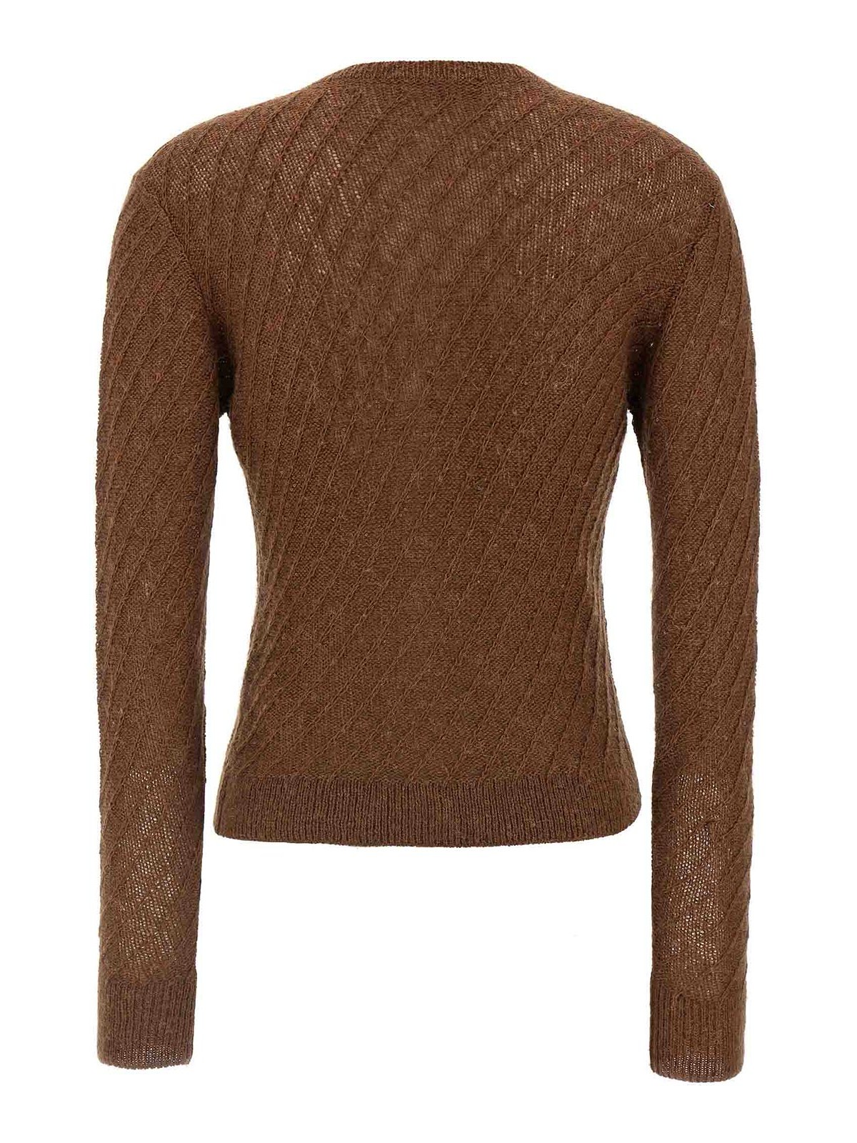 Fabiana Filippi Sequin Crochet Knit Cardigan In Brown