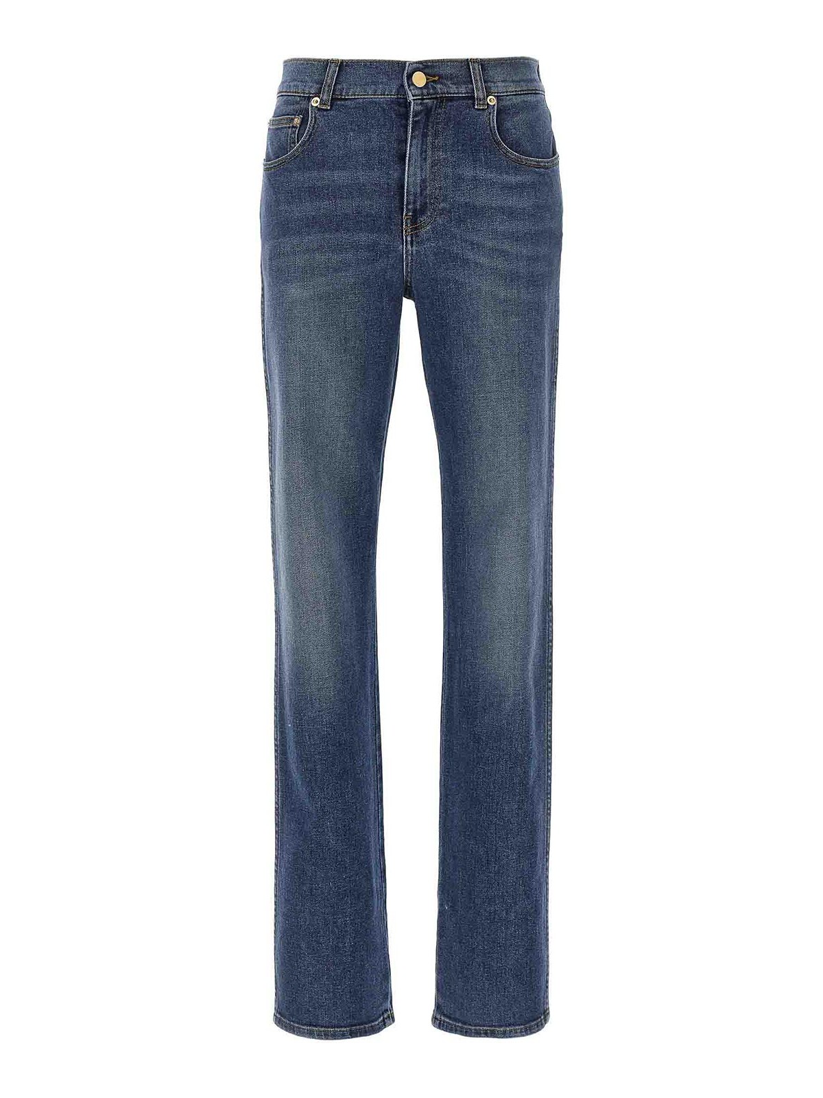 Fabiana Filippi Straight Leg Jeans With Front And Back Pockets In Blue