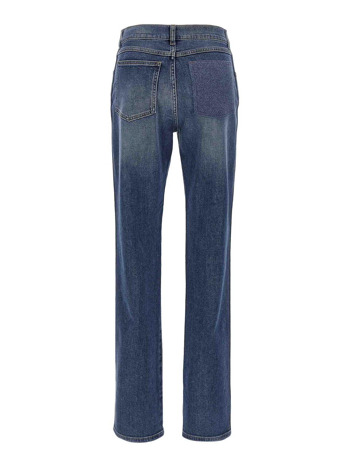 Fabiana Filippi Straight Leg Jeans With Front And Back Pockets In Blue