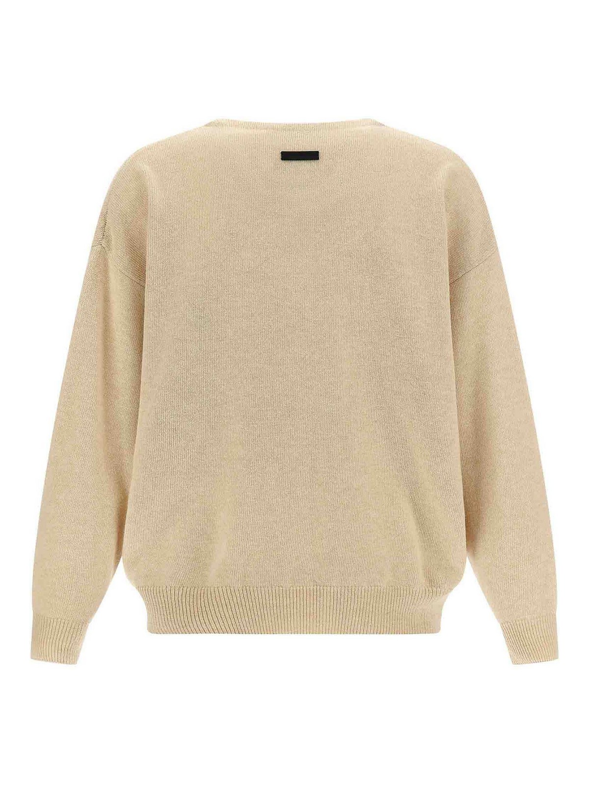 Fear Of God Sweater Keyhole Neckline Button Detail In Neutral