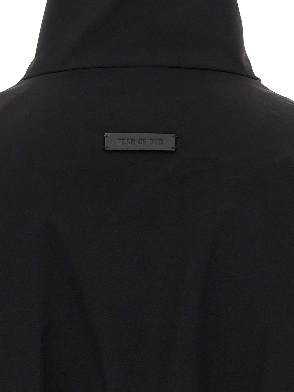 Fear Of God Black Nylon Bomber With High Collar In Black