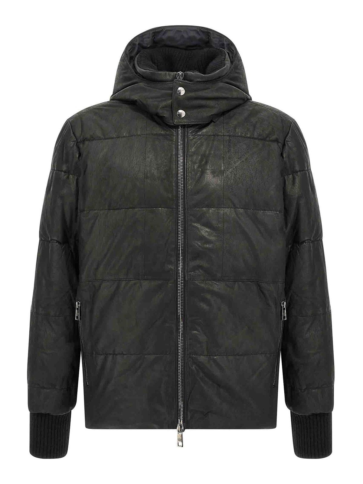 Giorgio Brato Removable Hood Down Jacket In Black