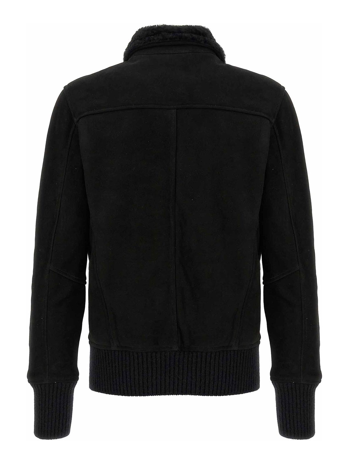 Giorgio Brato Sheepskin Bomber Jacket In Black