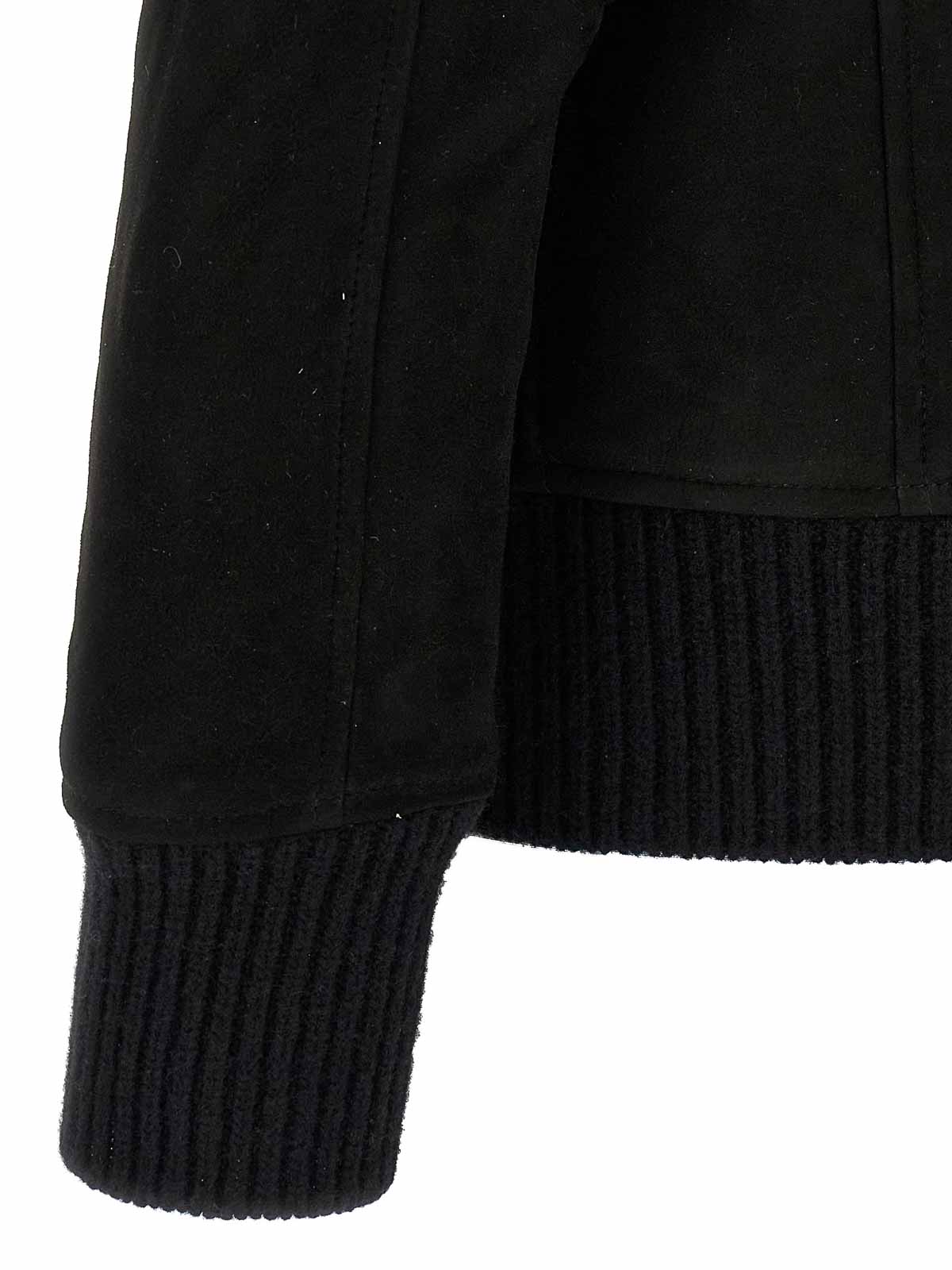 Giorgio Brato Sheepskin Bomber Jacket In Black