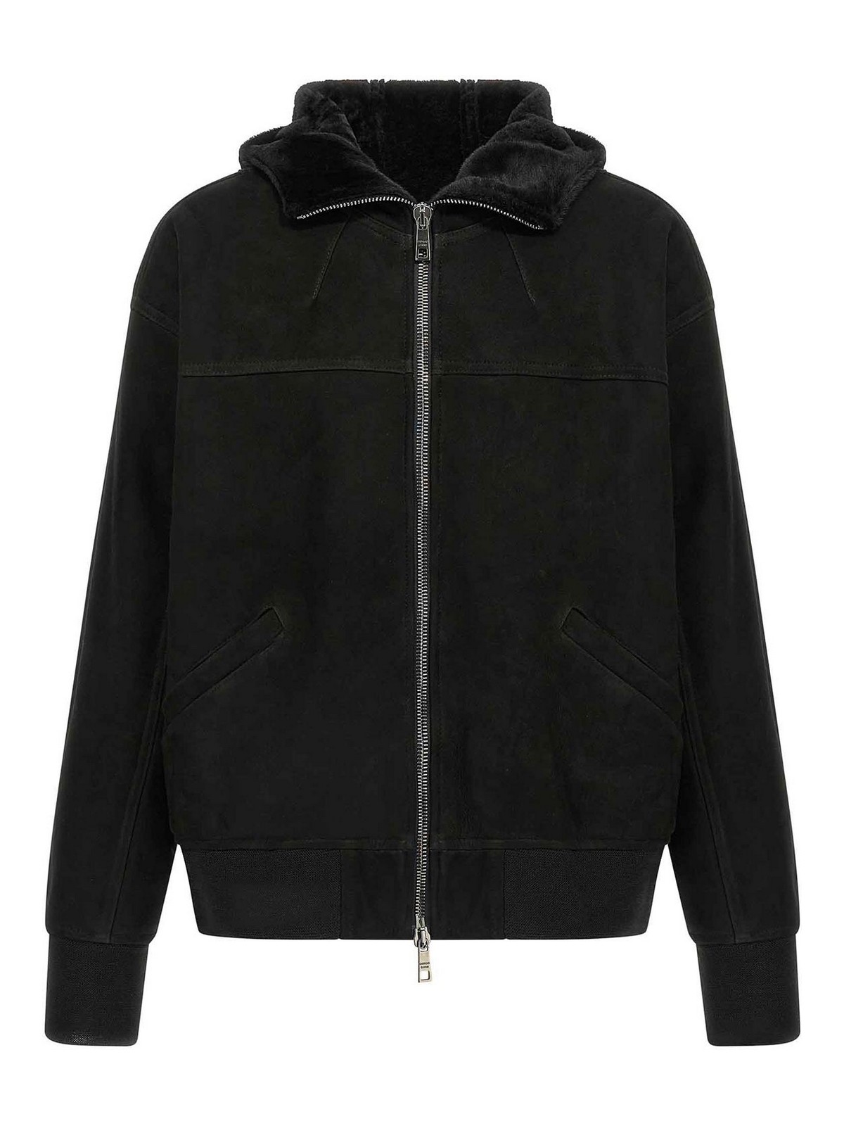 Giorgio Brato Mutton Velour Oversized Hooded Sweatshirt Clothing In Black