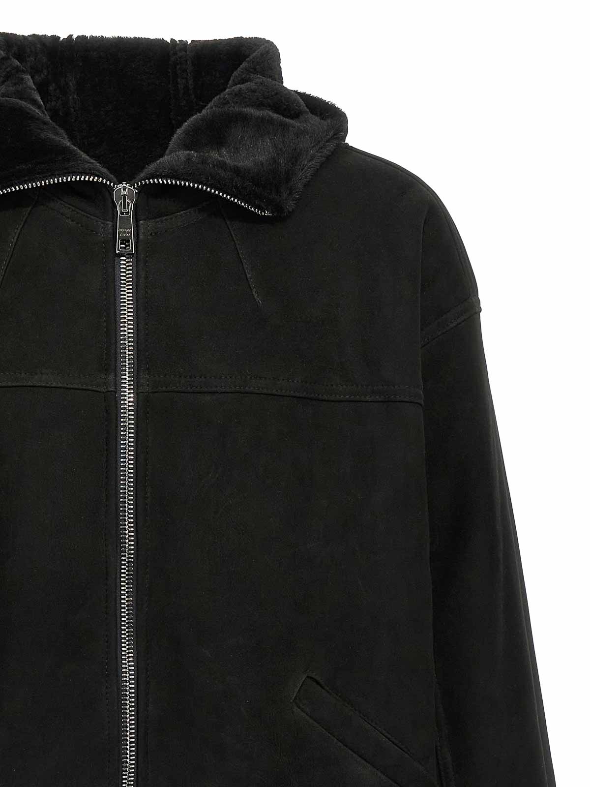 Giorgio Brato Mutton Velour Oversized Hooded Sweatshirt Clothing In Black