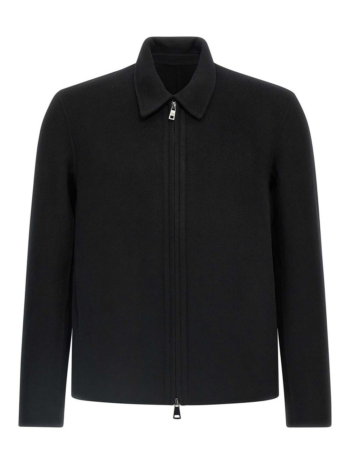 Giorgio Brato Classic-collar Wool-blend Overshirt In Black
