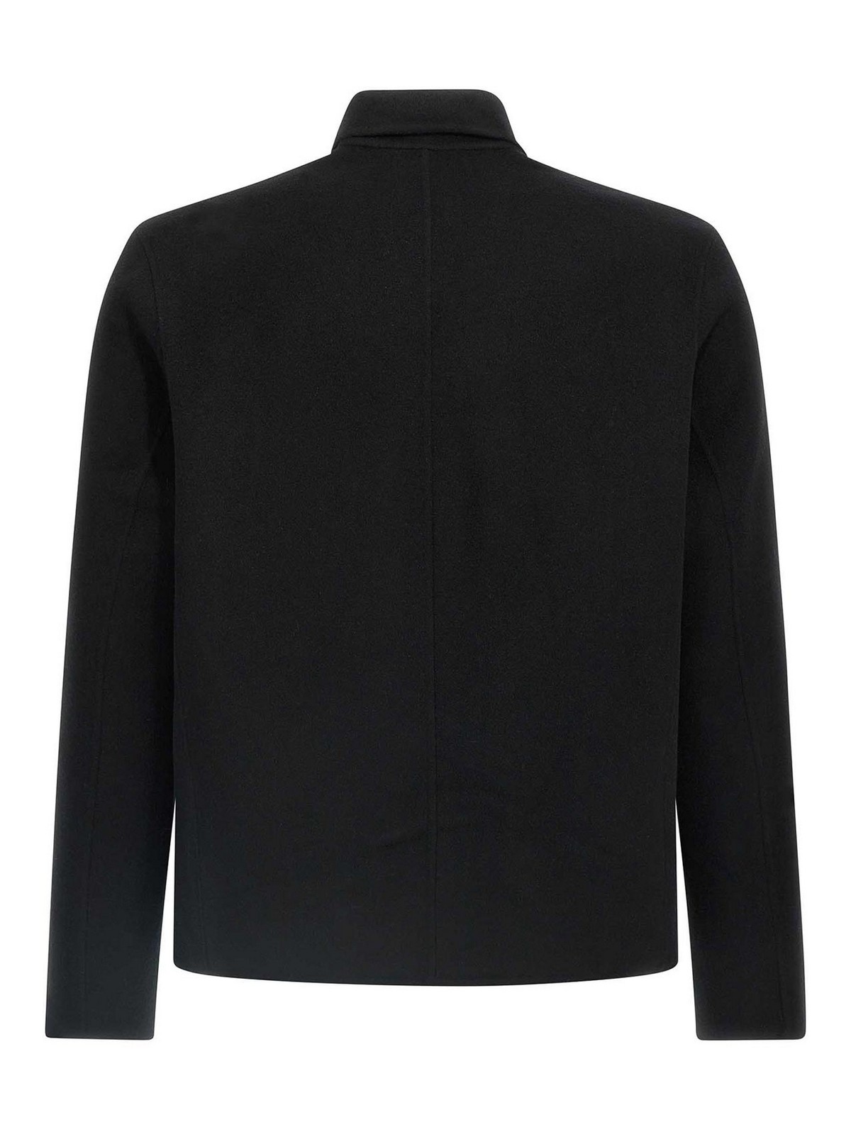 Giorgio Brato Classic-collar Wool-blend Overshirt In Black