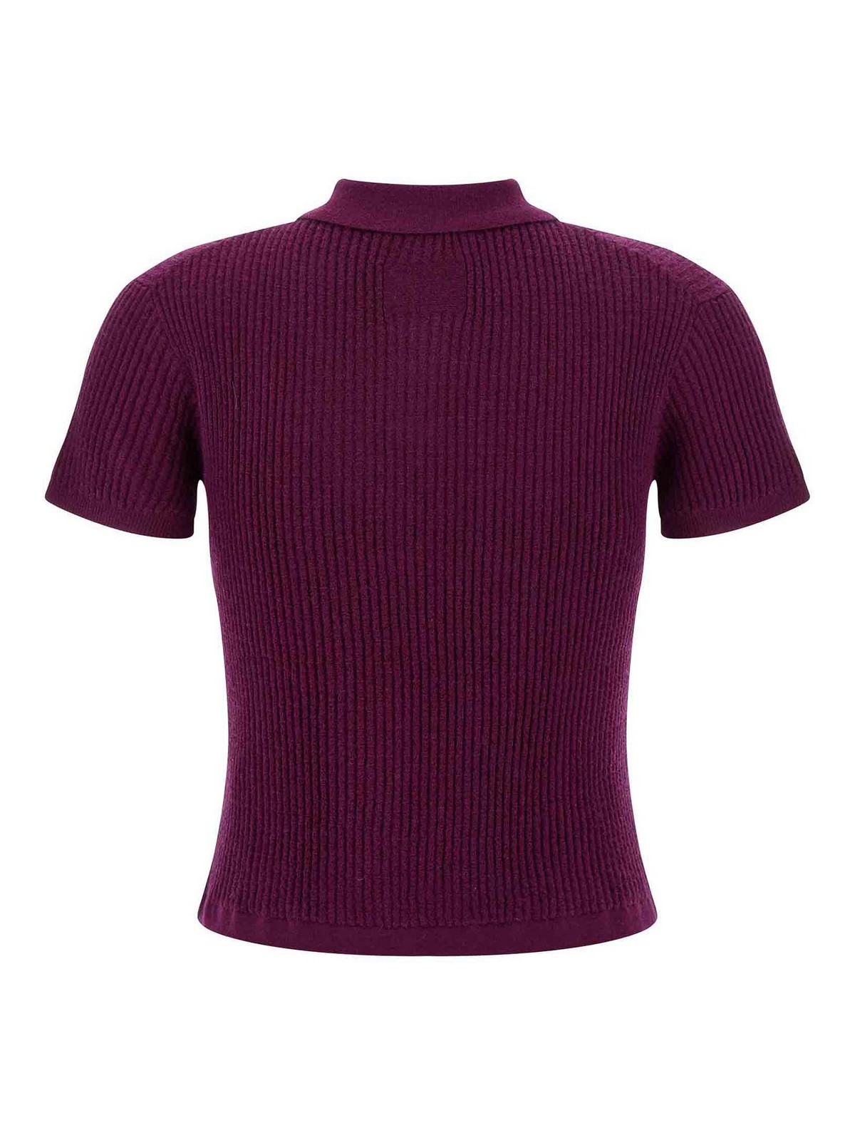 Guest In Residence Shrunken Cashmere Polo Top In Purple