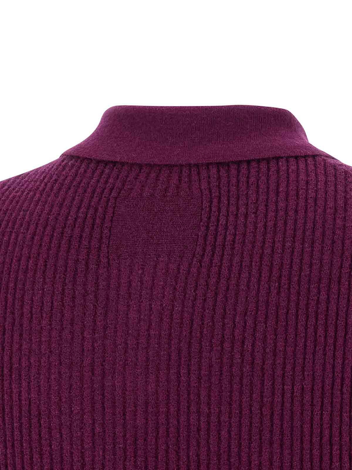 Guest In Residence Shrunken Cashmere Polo Top In Purple