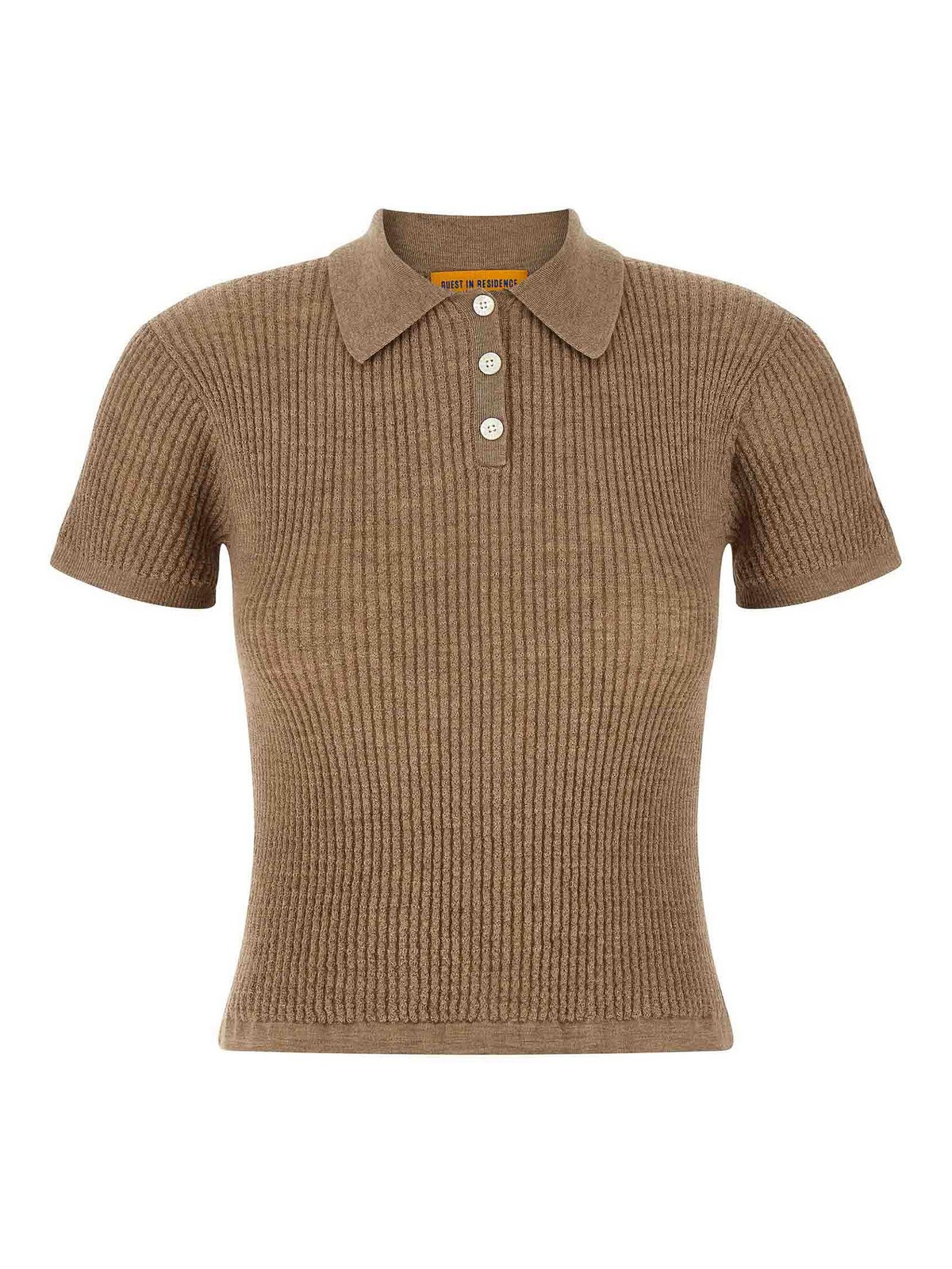 Guest In Residence Shrunken Polo Shirt In Brown