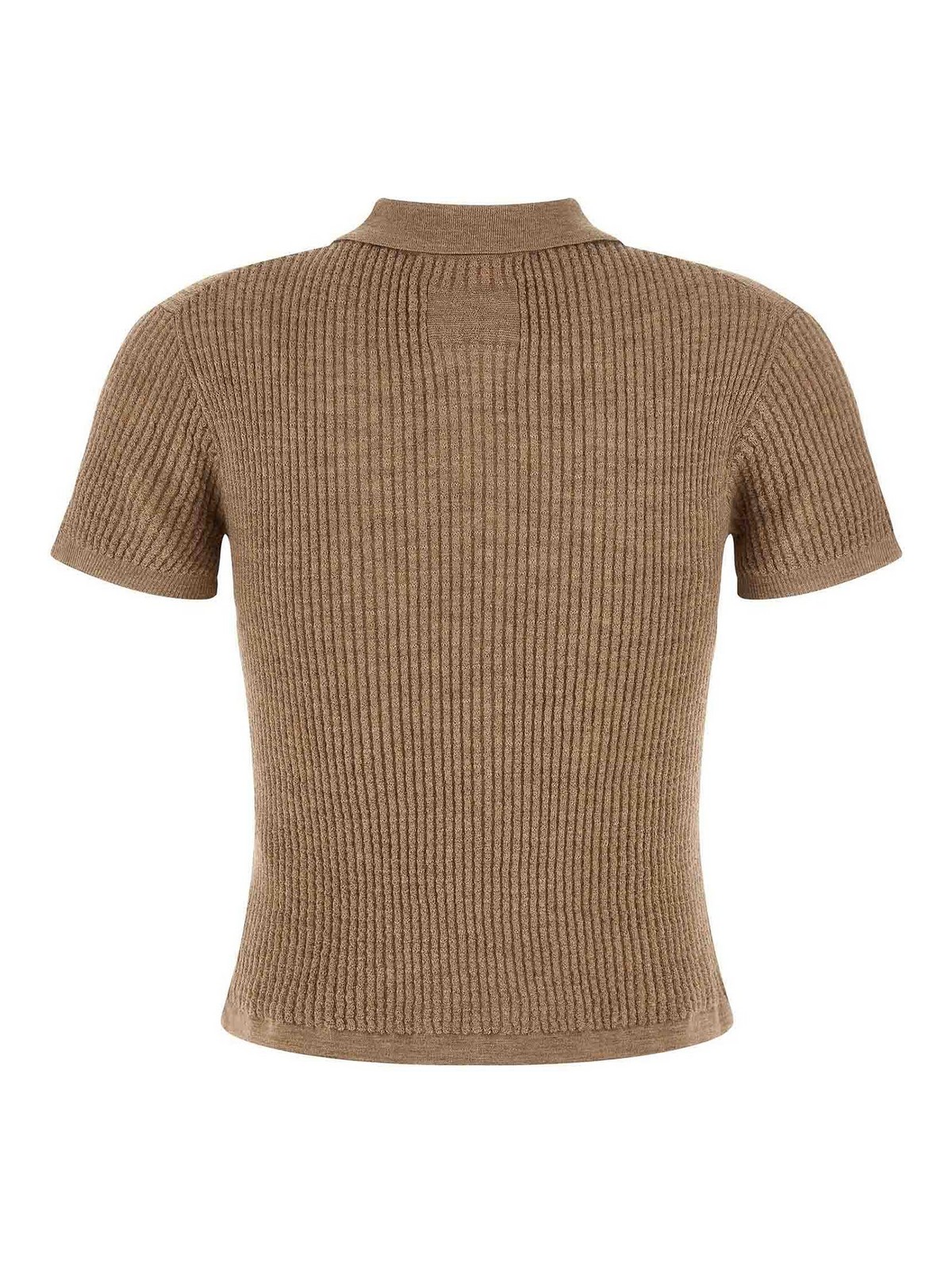 Guest In Residence Shrunken Polo Shirt In Brown