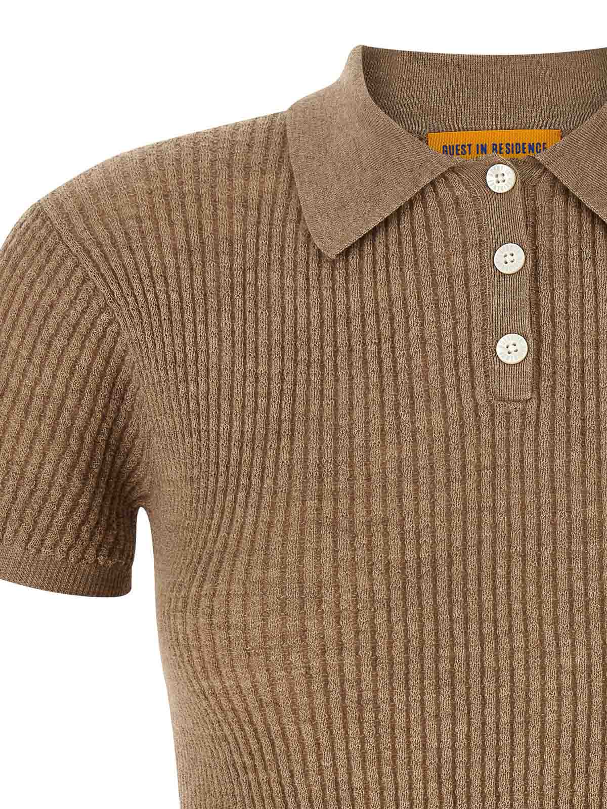 Guest In Residence Shrunken Polo Shirt In Brown