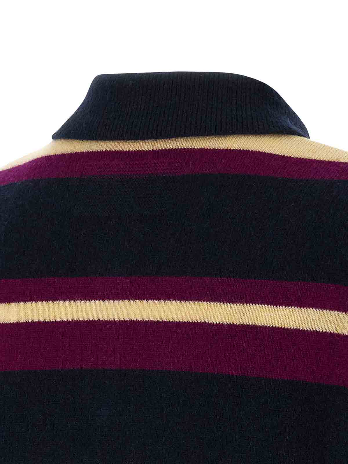 Guest In Residence Collegiate Striped Cashmere Polo In Multi