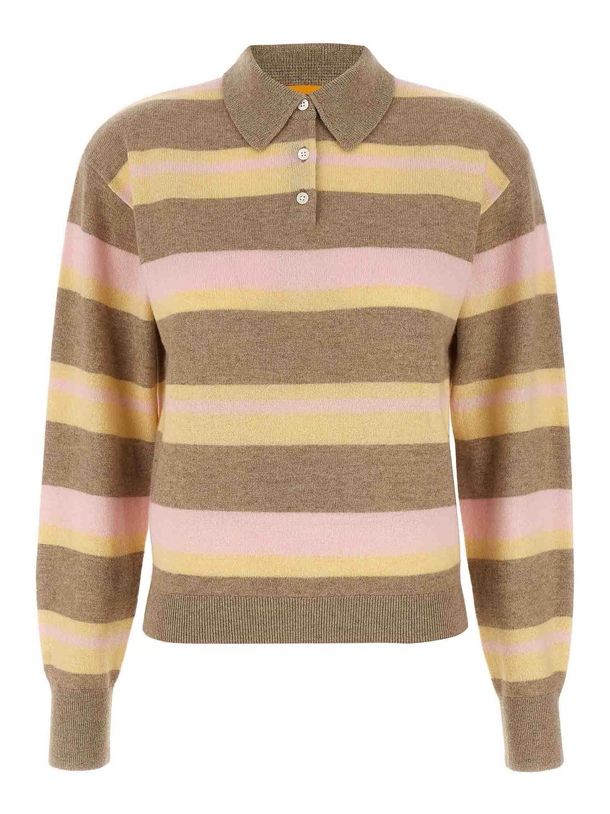 Guest In Residence Collegiate Stripe Polo Shirt In Brown