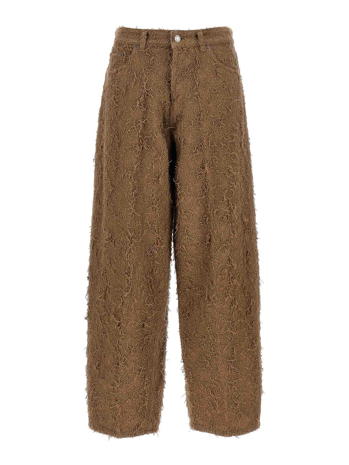 Haikure Becky Fur Denim Jeans In Sand