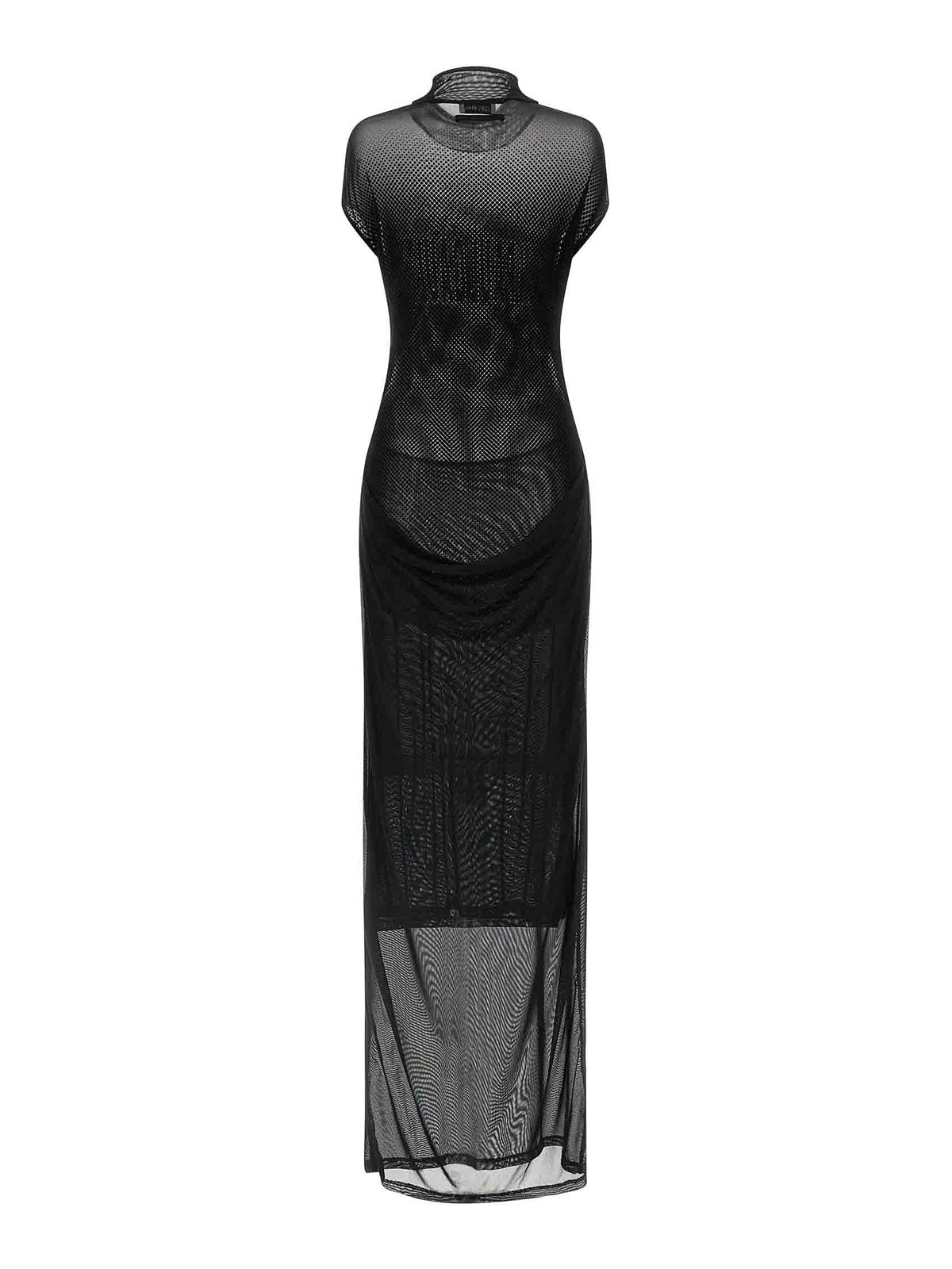 Jean Paul Gaultier Flocked Dress In Black
