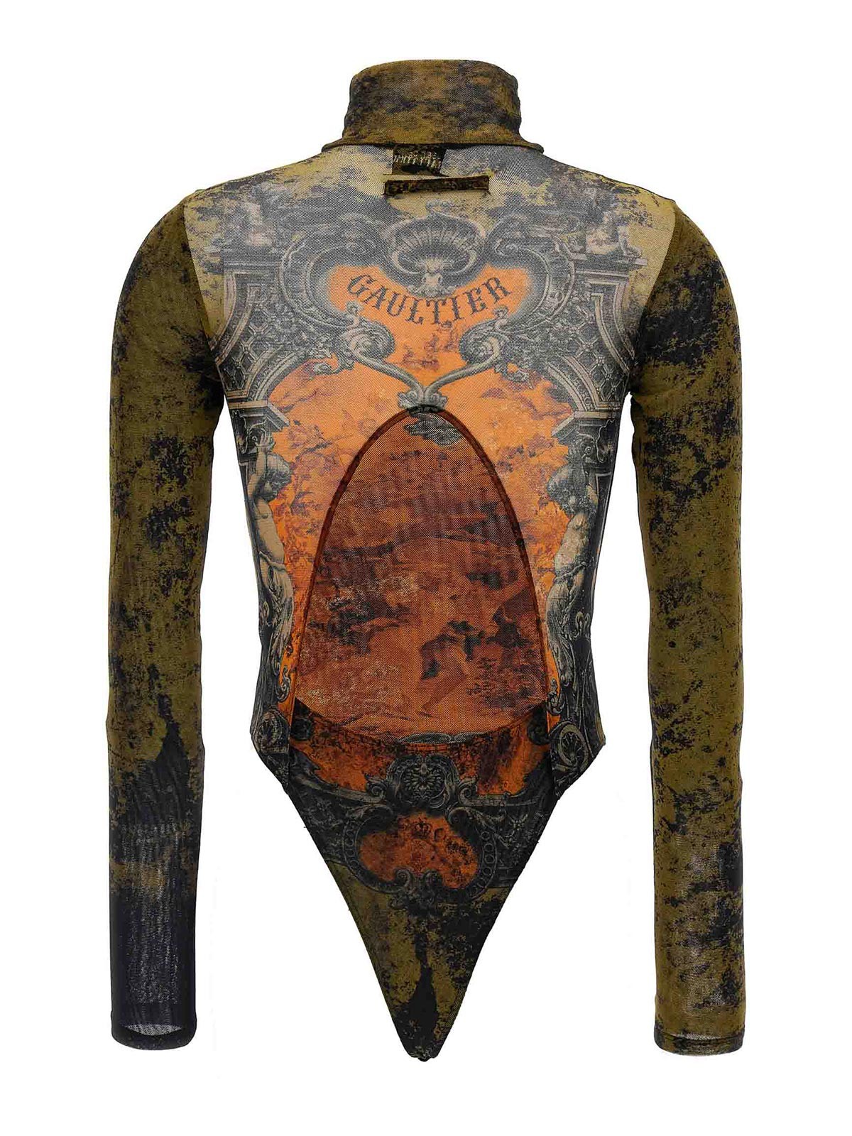 Jean Paul Gaultier Graphic Print Bodysuit In Multi