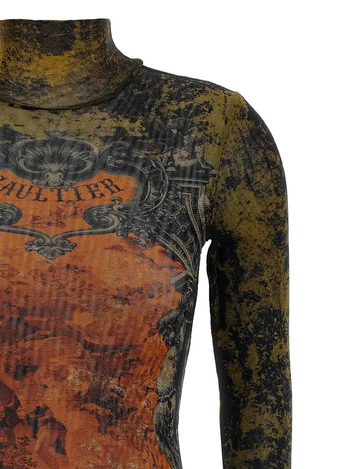 Jean Paul Gaultier Graphic Print Bodysuit In Multi