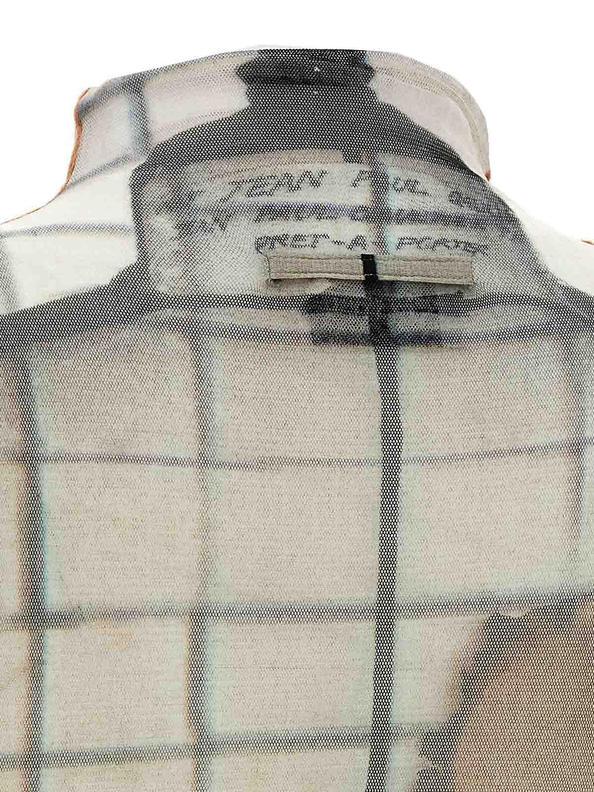 Jean Paul Gaultier Twisted Body-print Mesh Long-sleeve Bodysuit In Brown